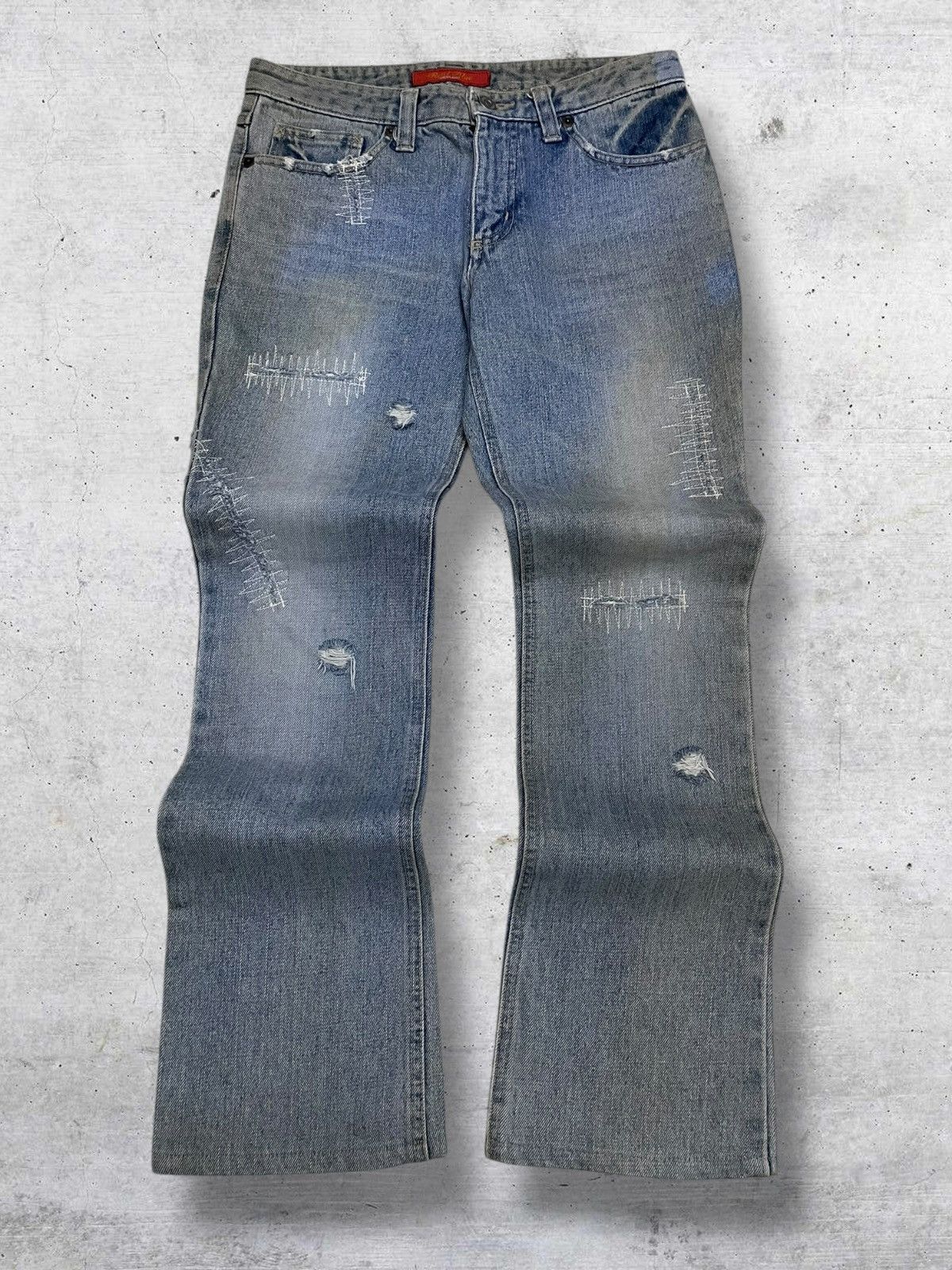 Tornado Mart VINTAGE REAL INTERPLANET OG JAPAN DIRTY STYLE FLARED DENIM Size US 28 / EU 44 - 1 Thumbnail