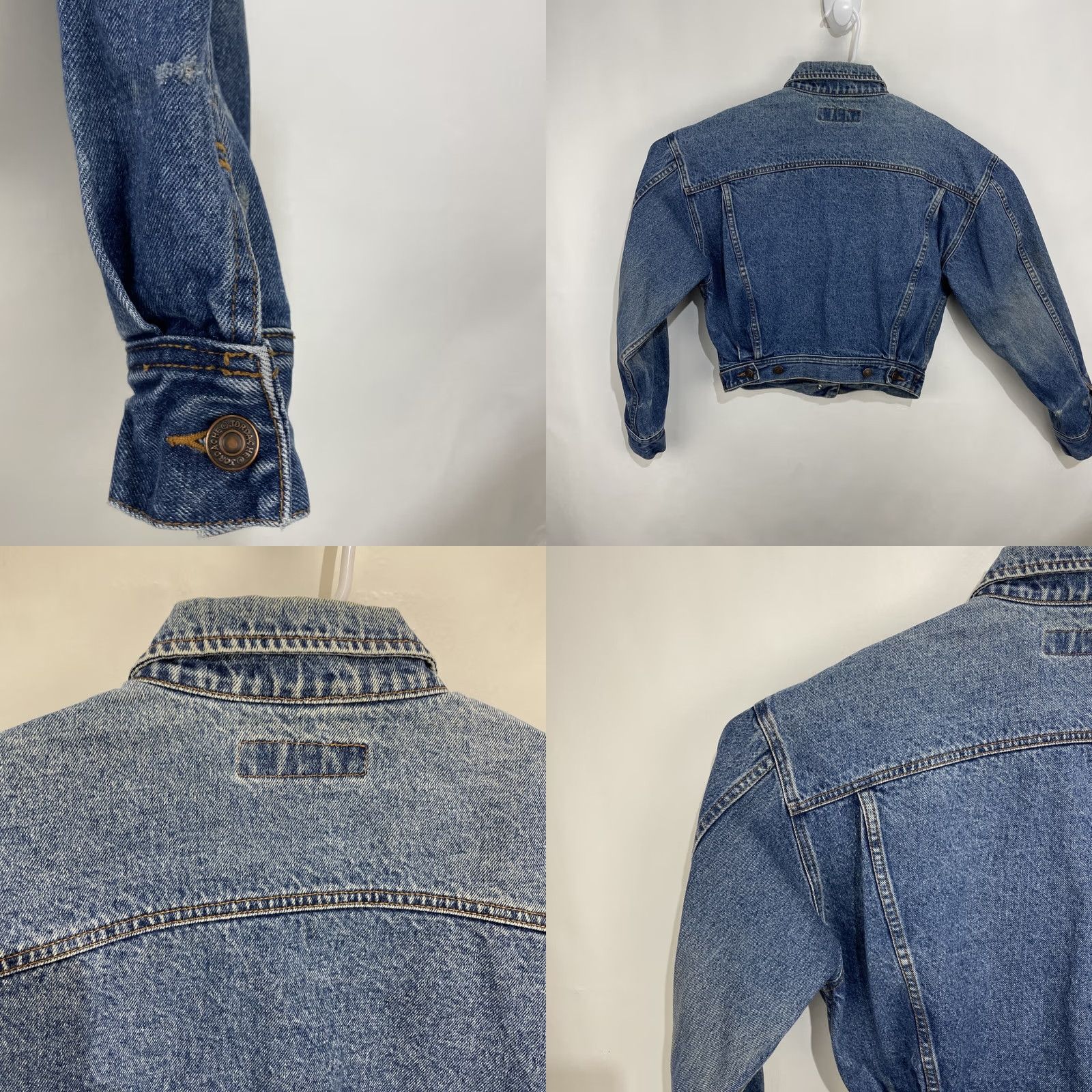 Jordache VINTAGE Jordache Blue Jean Denim Jacket Basic Cropped Women's M Distressed Size 32" / US 10 / IT 46 - 10 Thumbnail