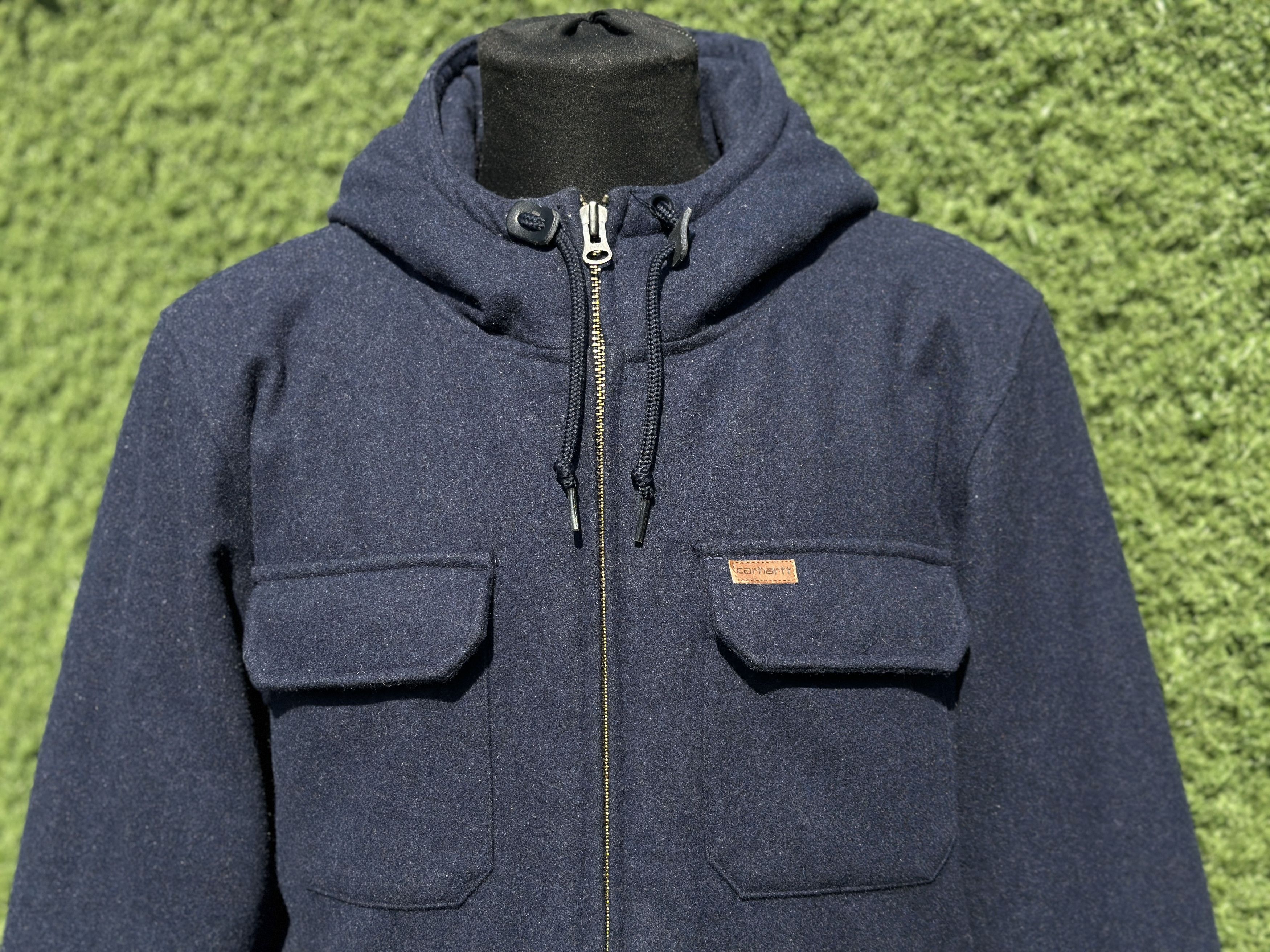 Carhartt Carhartt Court Coat Hooded Jacket Navy Wool Blend Utility L Size US L / EU 52-54 / 3 - 7 Thumbnail