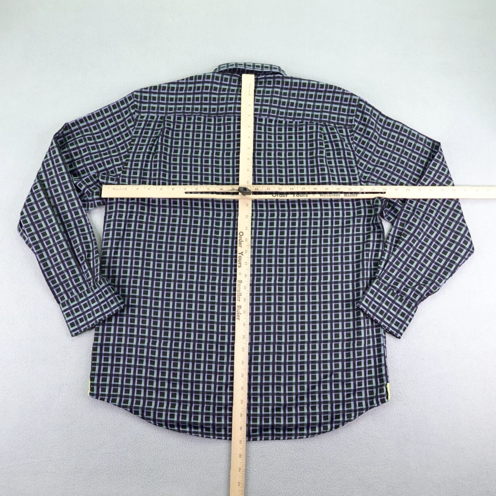 Luchiano Visconti VINTAGE Luchiano Visconti Plaid Button Up Shirt Men Large Black Regular Fit Long Sleeve Size US L / EU 52-54 / 3 - 6 Thumbnail