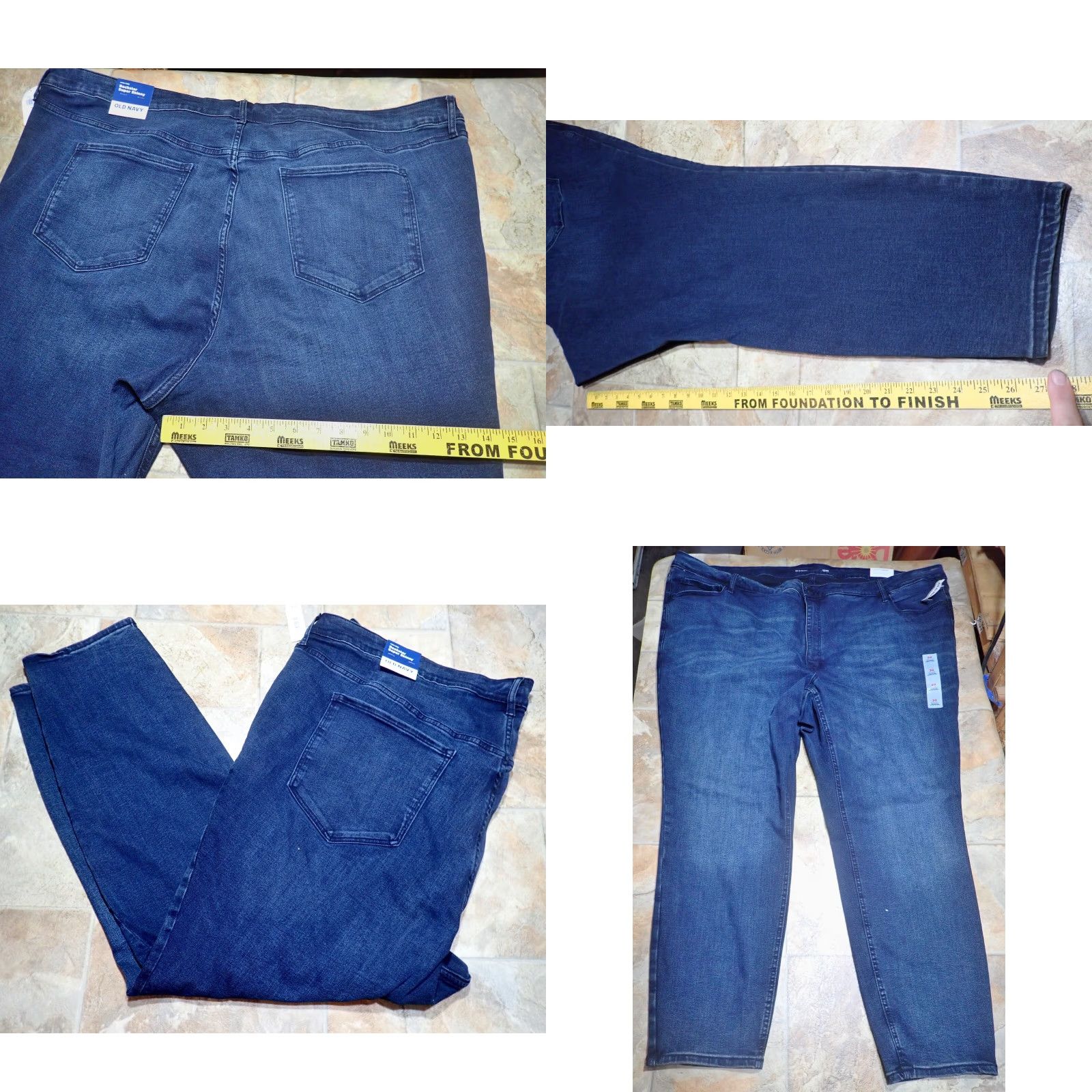 Old Navy Old Navy Rockstar High Rise Super Skinny Mom Jeans Size 30 Blue Denim 52 to 56 in Waist 27 in Inseam Plus Size 30 −? Size 30" / US 8 / IT 44 - 8 Thumbnail