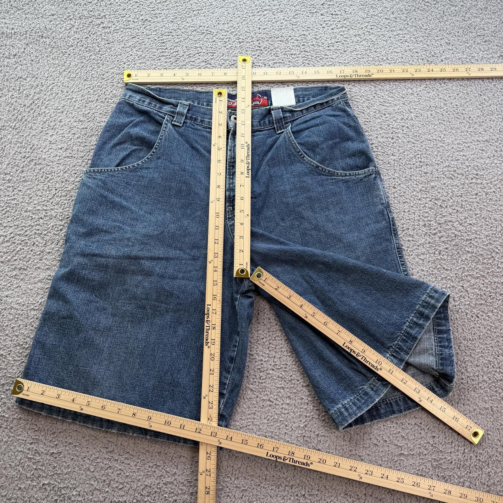 JNCO Vintage JNCO Jeans Denim Shorts Mens 34 Blue Y2K Flame Logo Size US 34 / EU 50 - 5 Thumbnail