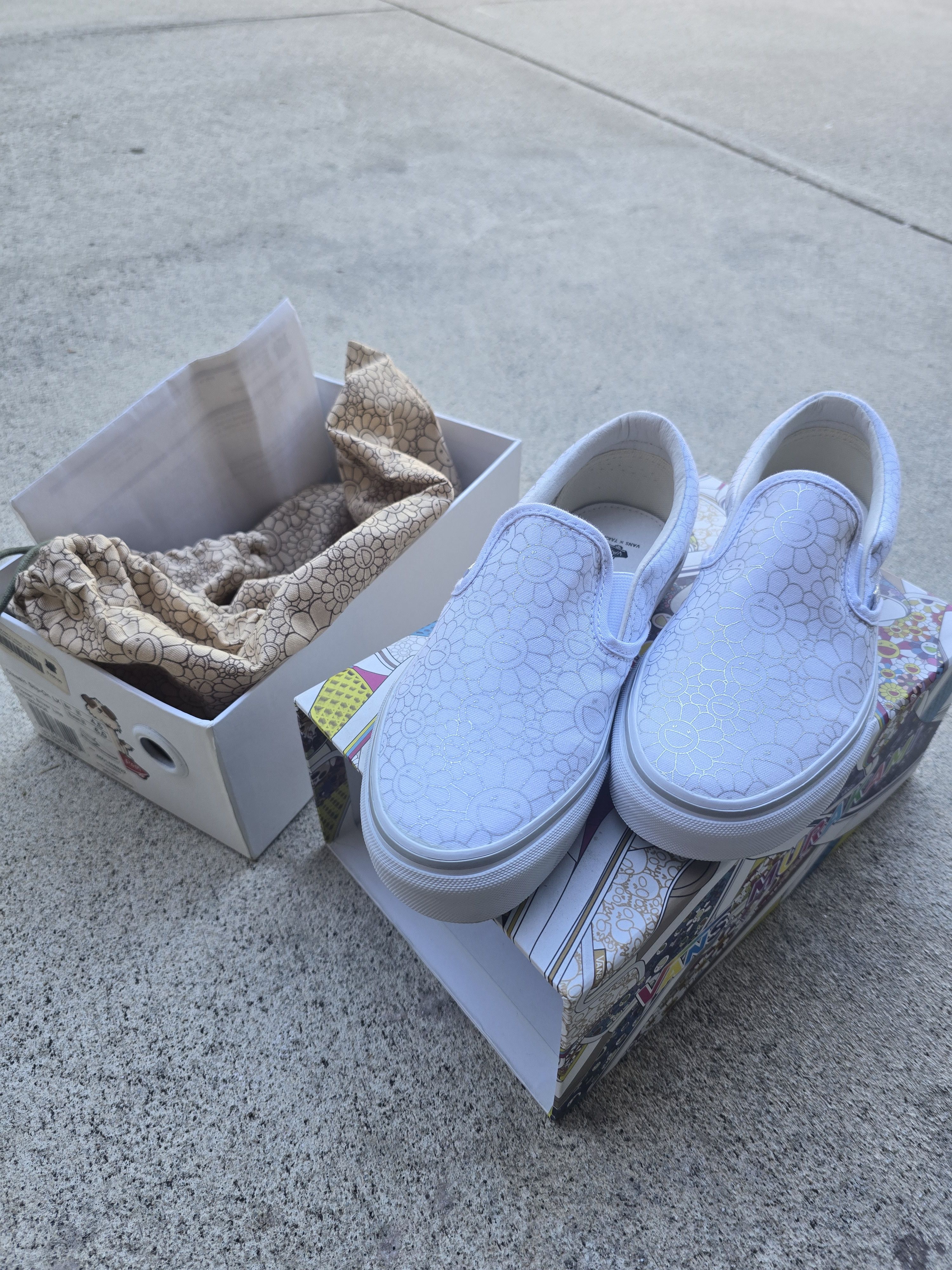 Takashi Murakami × Vans Vans x Takashi Murakami Silver Flower Slip-on US 4.5 Size US 4.5 / IT 34.5 - 2 Thumbnail