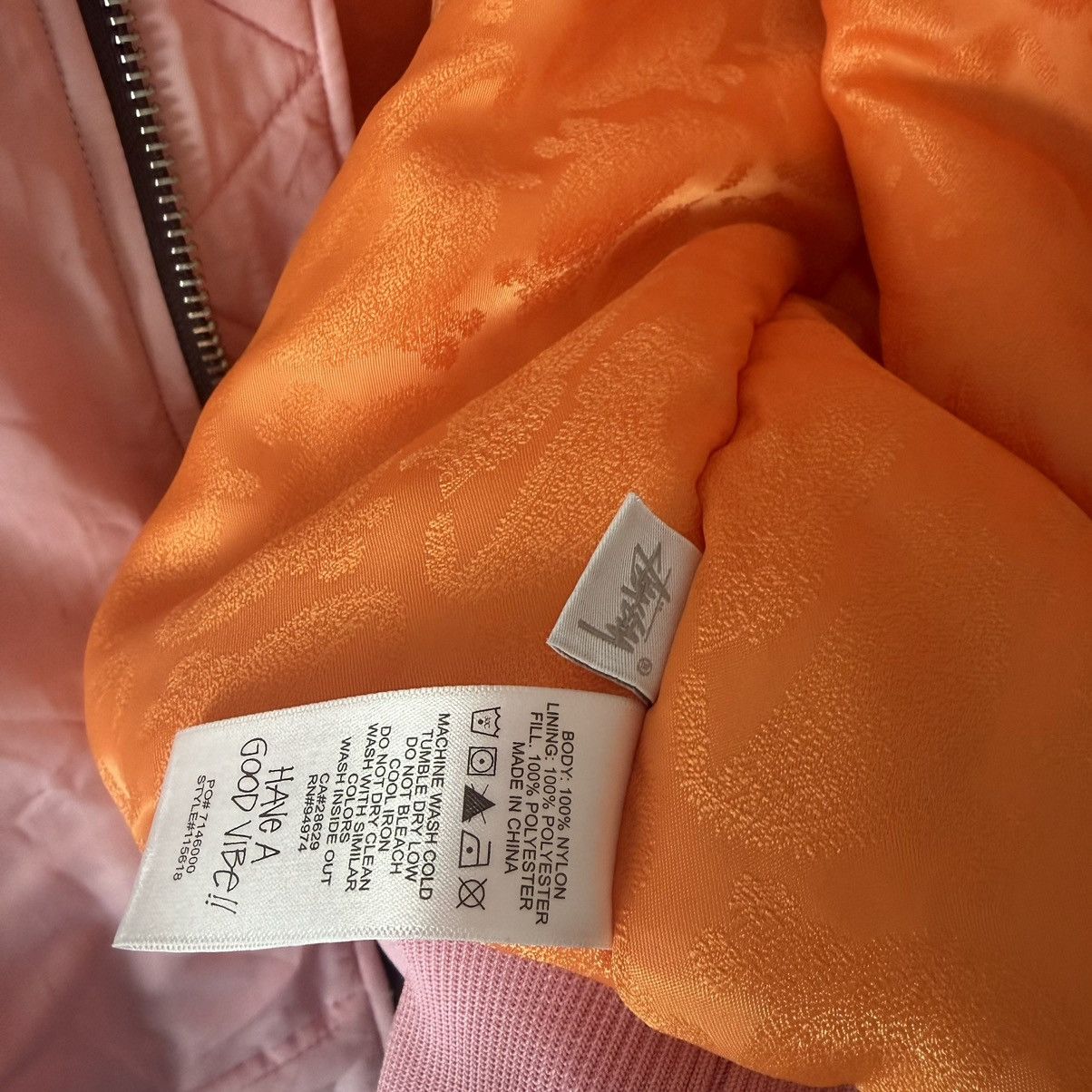 Pink STUSSY DYED NYLON BOMBER JACKET Size US L / EU 52-54 / 3 - 5 Thumbnail