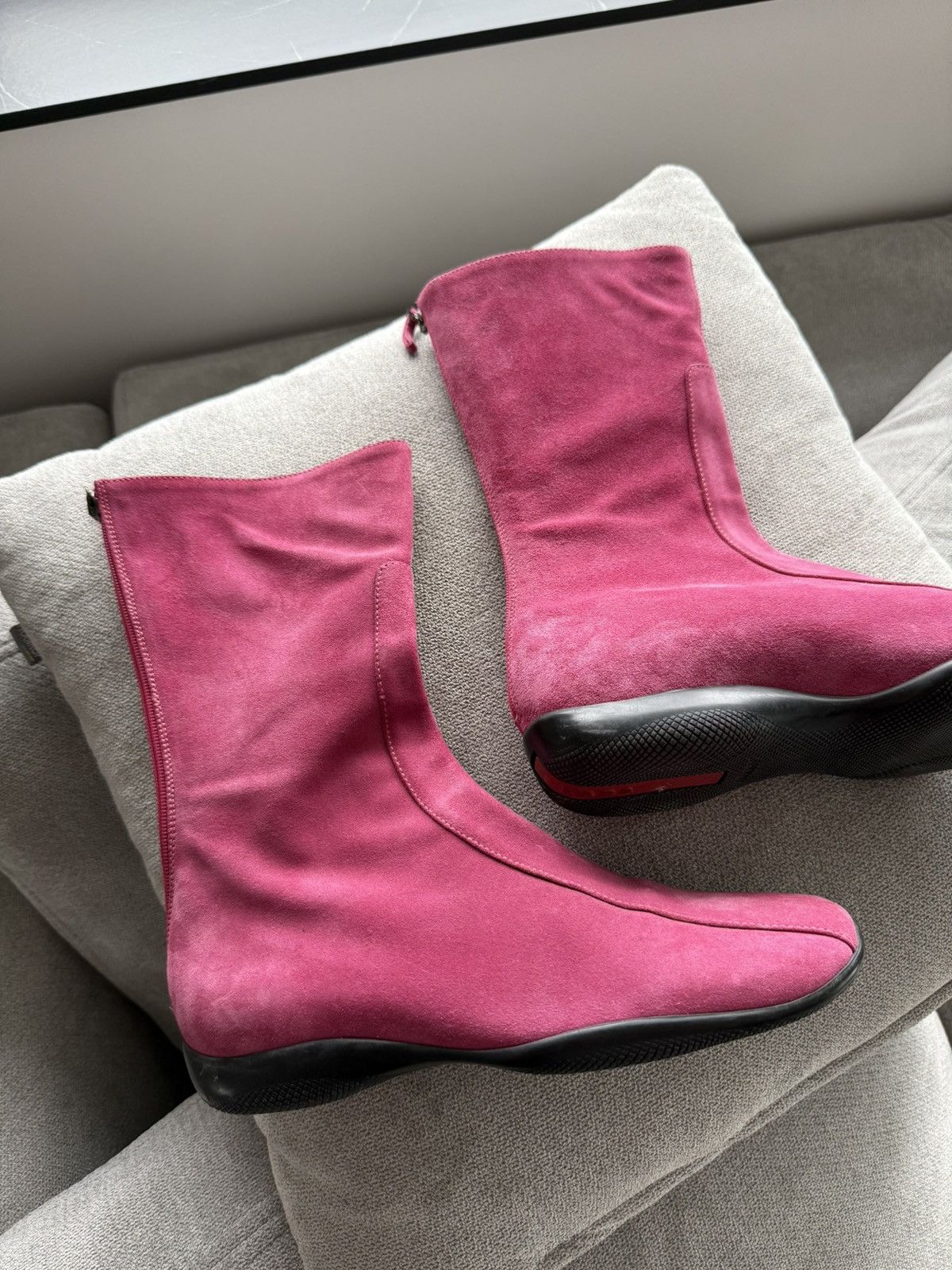 Prada Archive 2000s Prada Sport Rare Ankle Zip Suede Boots Sz 36,5 Size US 6.5 / IT 36.5 - 3 Thumbnail