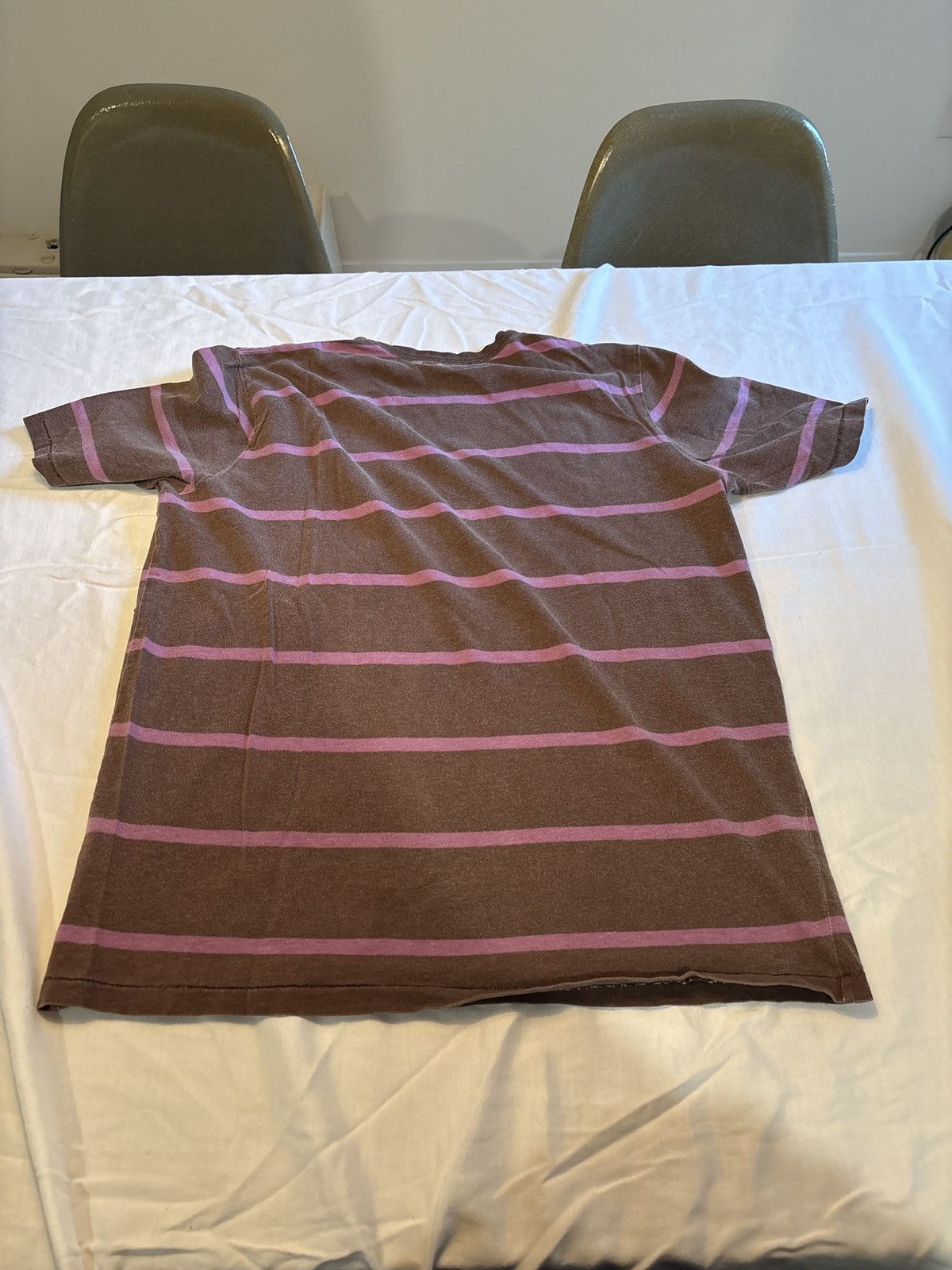 The Duffer of St.George Vintage Duffer Brown T-\•Shirt with Pink Stripes Size US M / EU 48-50 / 2 - 1 Thumbnail