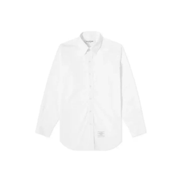 Thom Browne White Satin Long Sleeve Shirt