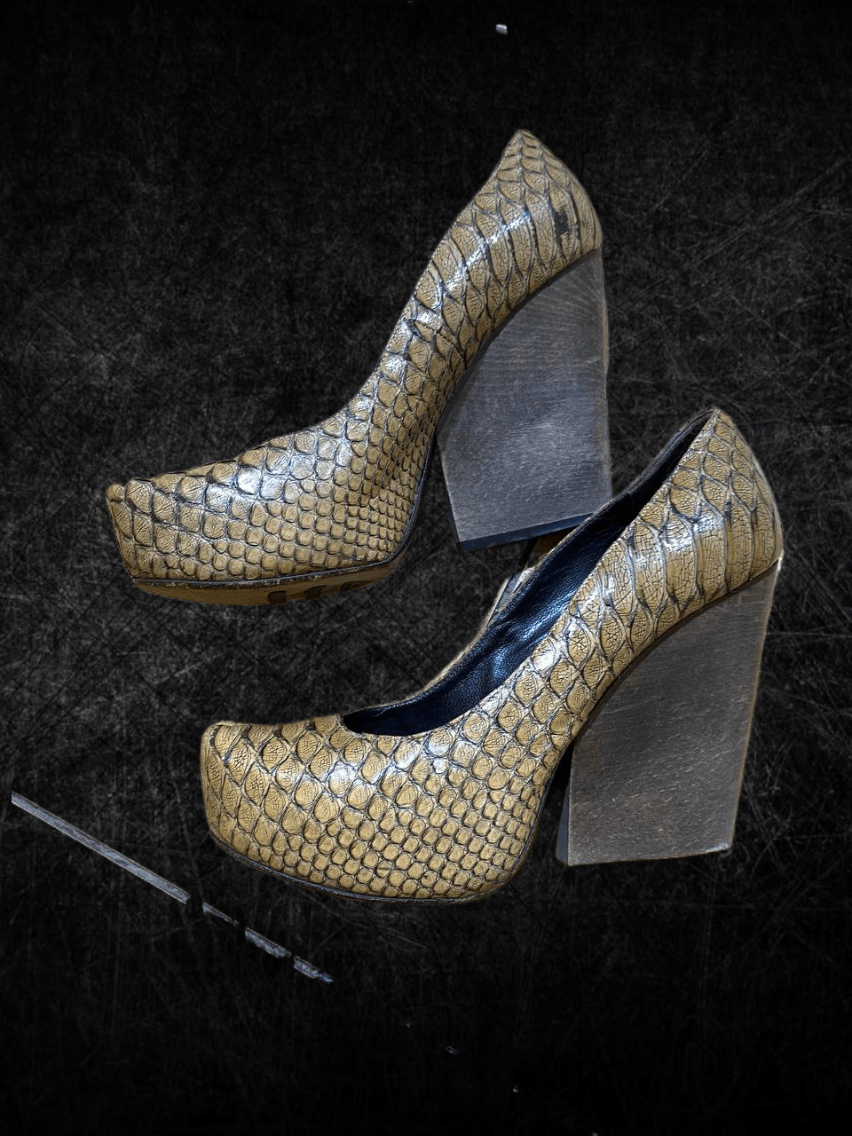 Vintage Gianmarco Lorenzi Leather Toe Wedge Platform Pumps Size US 7.5 / IT 37.5 - 1 Thumbnail