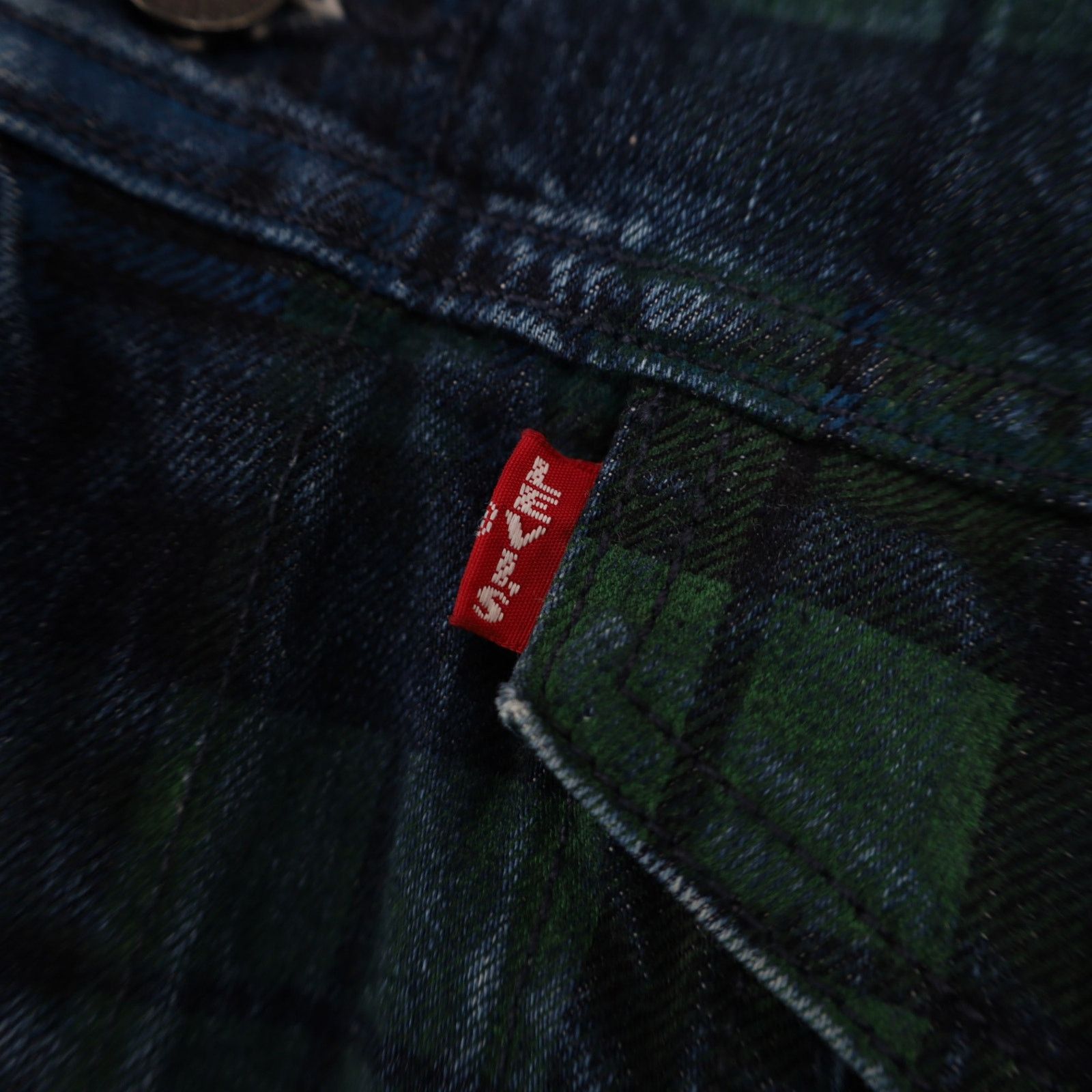 Levi's SAMPLE Levis Painted Plaid Denim Jacket Size US M / EU 48-50 / 2 - 5 Thumbnail