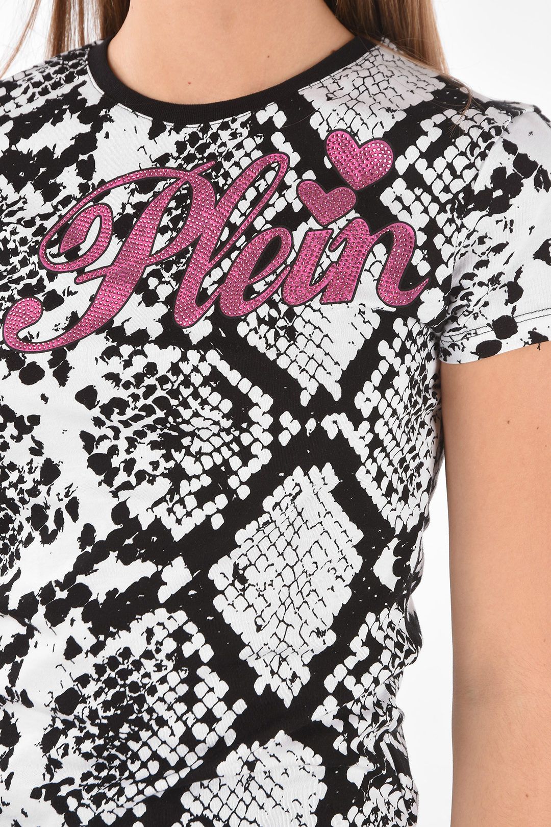 Philipp Plein og1mm0824 Crew Neck Python Printed T-Shirt in Black & White Size XS / US 0-2 / IT 36-38 - 3 Thumbnail