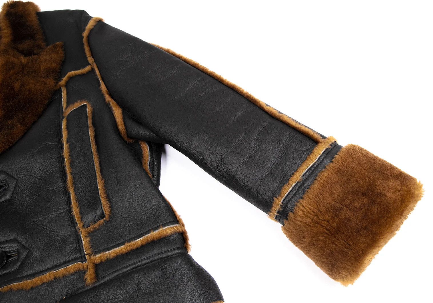 Jean Paul Gaultier Real Sheepskin Coat in Black/Brown Size 48 Size US M / EU 48-50 / 2 - 5 Thumbnail