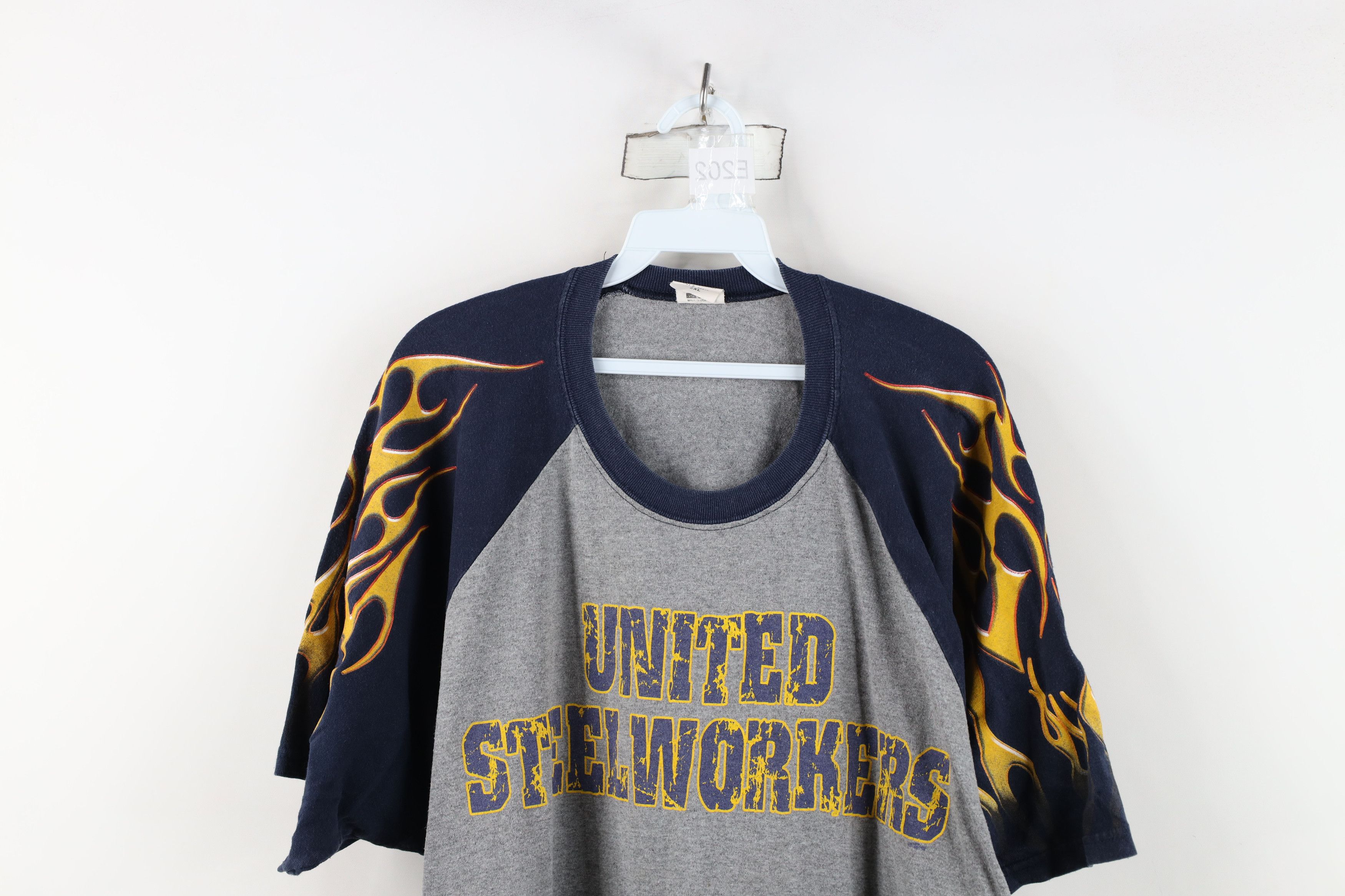 Vintage Vintage 90s Union United Steel Workers Raglan T-Shirt USA Size US XXL / EU 58 / 5 - 2 Thumbnail