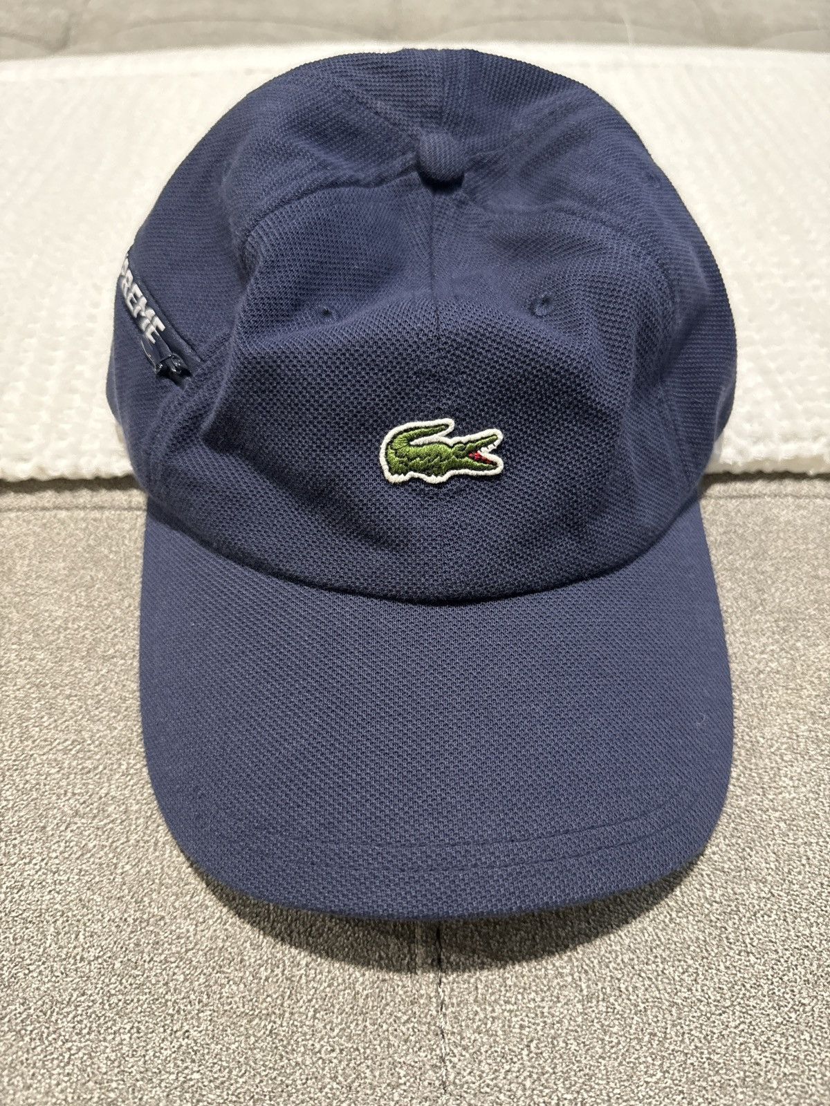 Supreme x Lacoste x Pique 6-Panel Navy