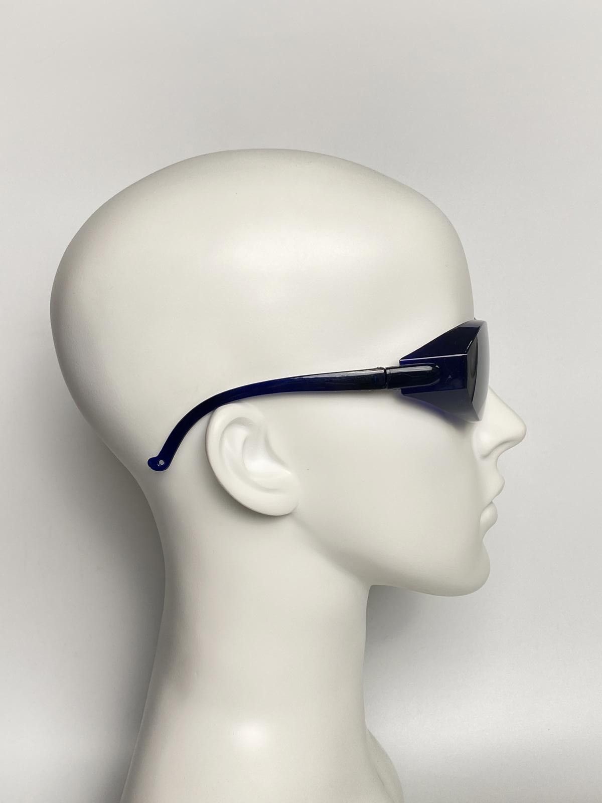 Japanese Brand Y2k Large Wide Safety Glasses Sunglasses Blue Unisex OS Size ONE SIZE - 3 Thumbnail