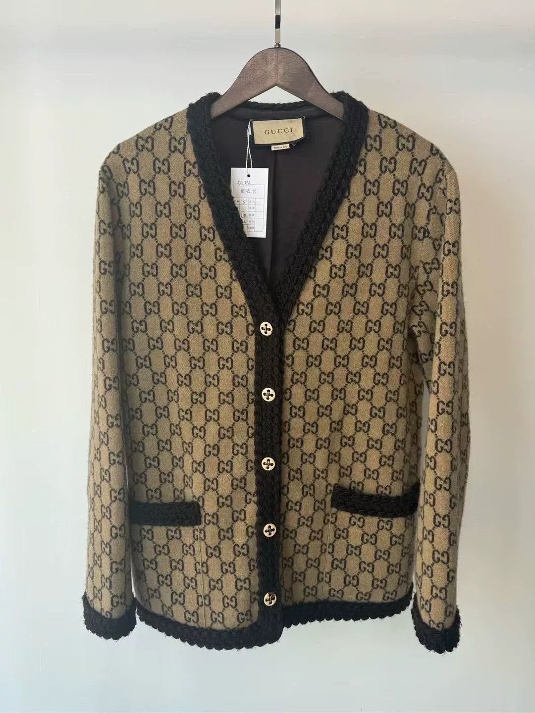 Gucci gucci knit cardigan with print detail Size S / US 4 / IT 40 - 1 Thumbnail