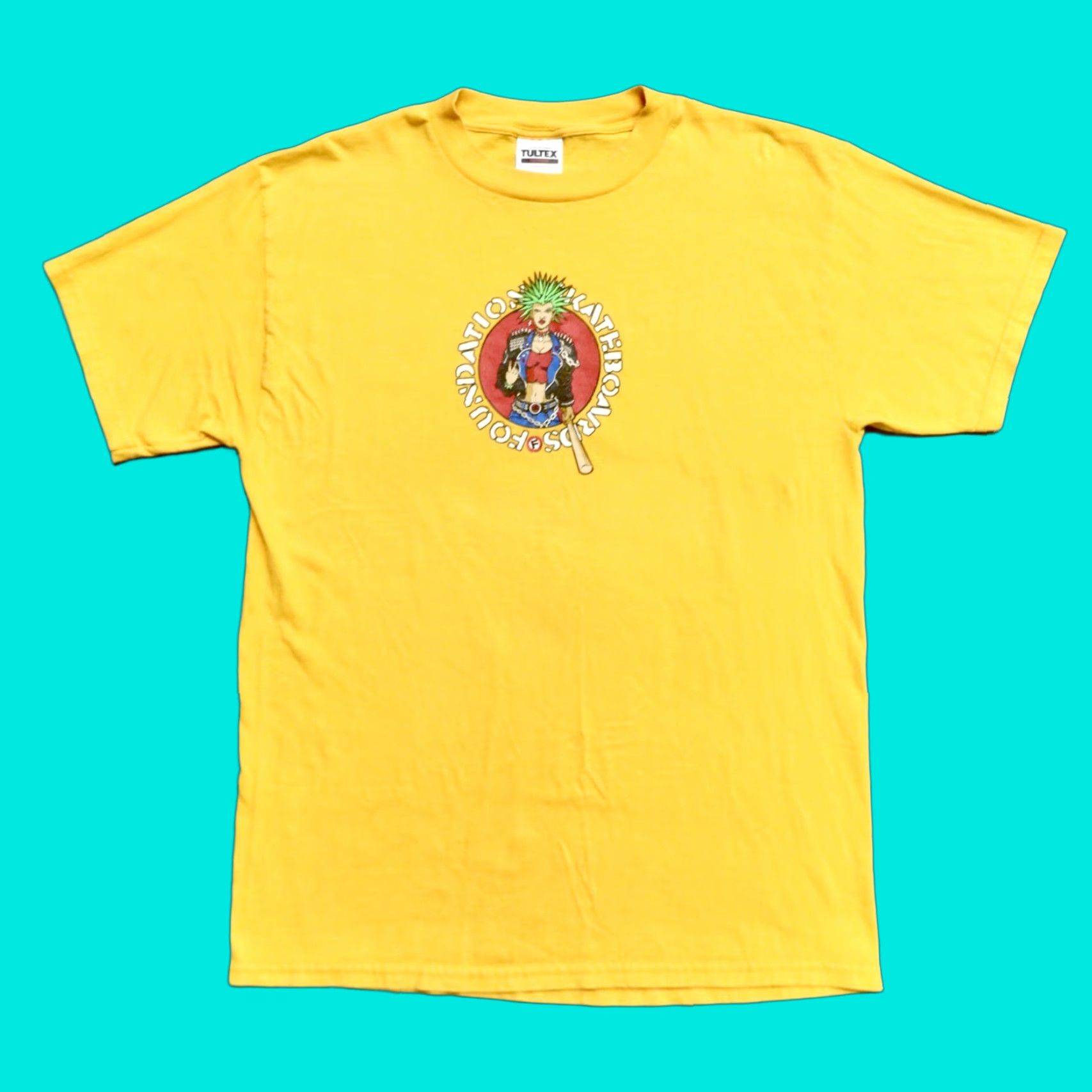 Vintage VINTAGE Foundation Skateboards Shirt Mens Large Yellow 90s Punk Size US L / EU 52-54 / 3 - 1 Thumbnail