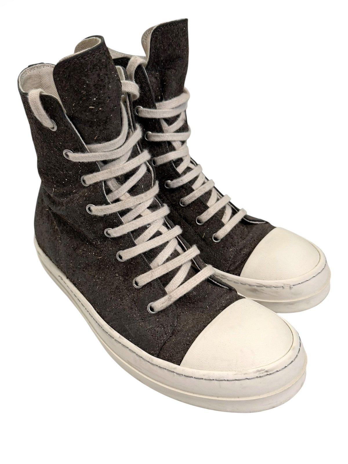 Rick Owens Drkshdw RARE Seaweed Fiber Coated High Brown Ramones Size US 9 / EU 42 - 2 Thumbnail