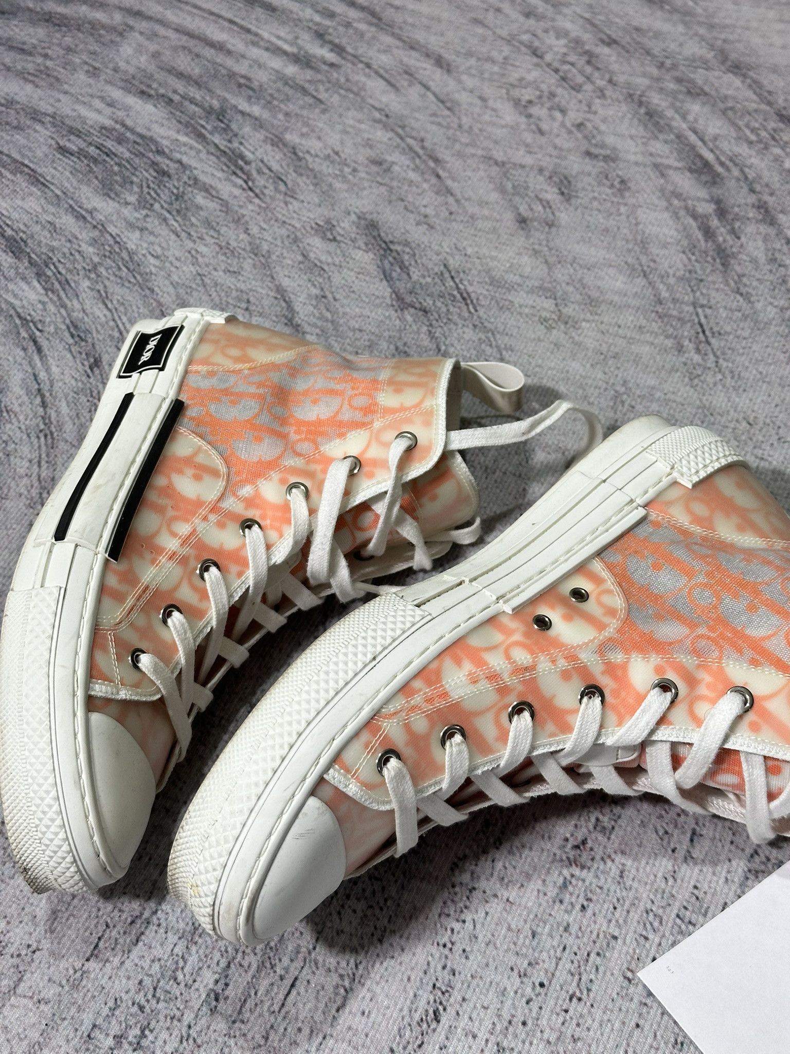Dior Dior B23 High-top Oblique Sneakers Canvas Orange Monogram Size US 9.5 / EU 42-43 - 5 Thumbnail