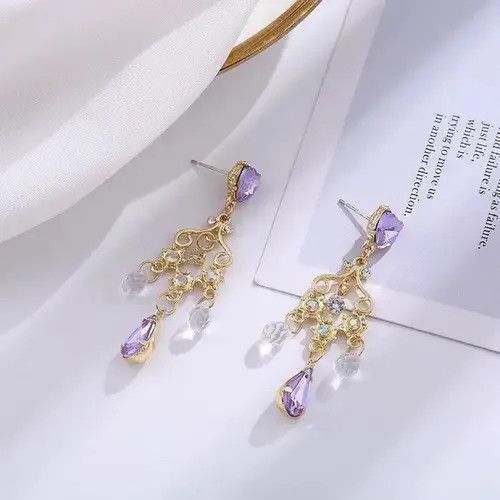 Jewelry × Other × Vintage Fashion Elegant Crystal Dangle Drop Earrings for Women Size ONE SIZE - 2 Thumbnail