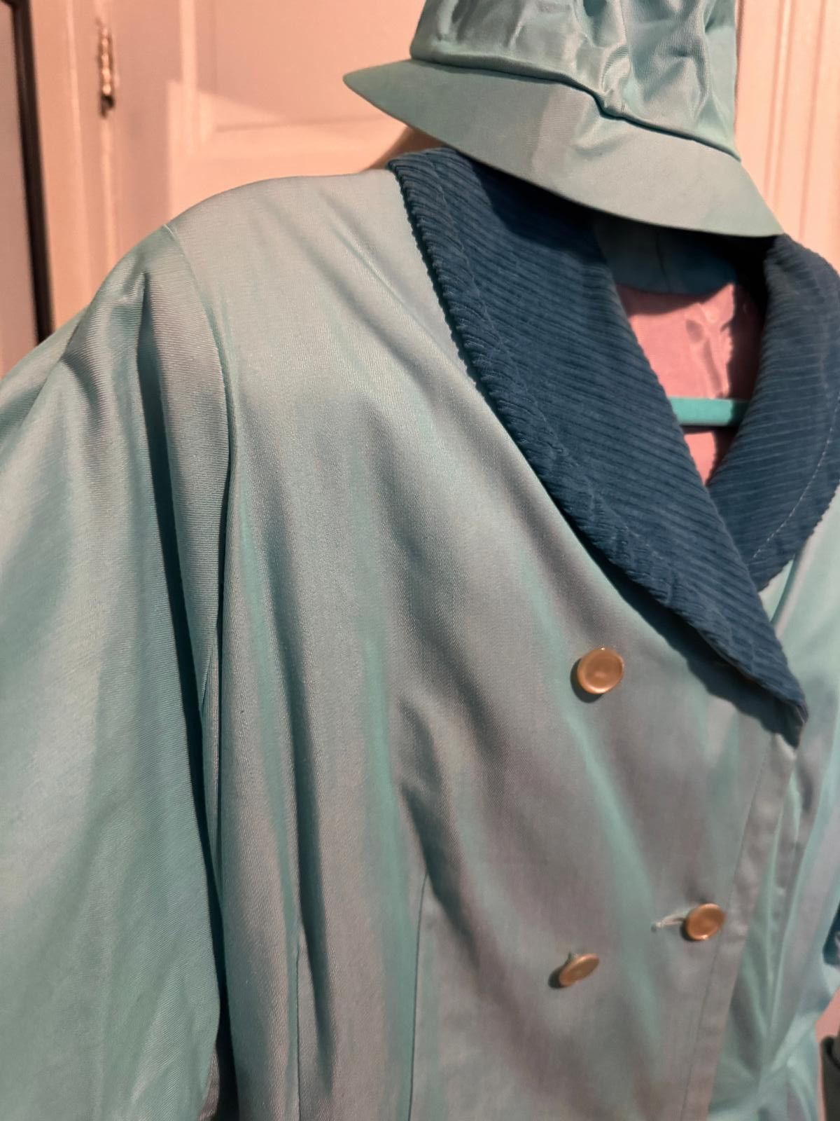 Designer True Vintage Double-Breasted Rain Trench Coat with hat Size ONE SIZE - 5 Thumbnail
