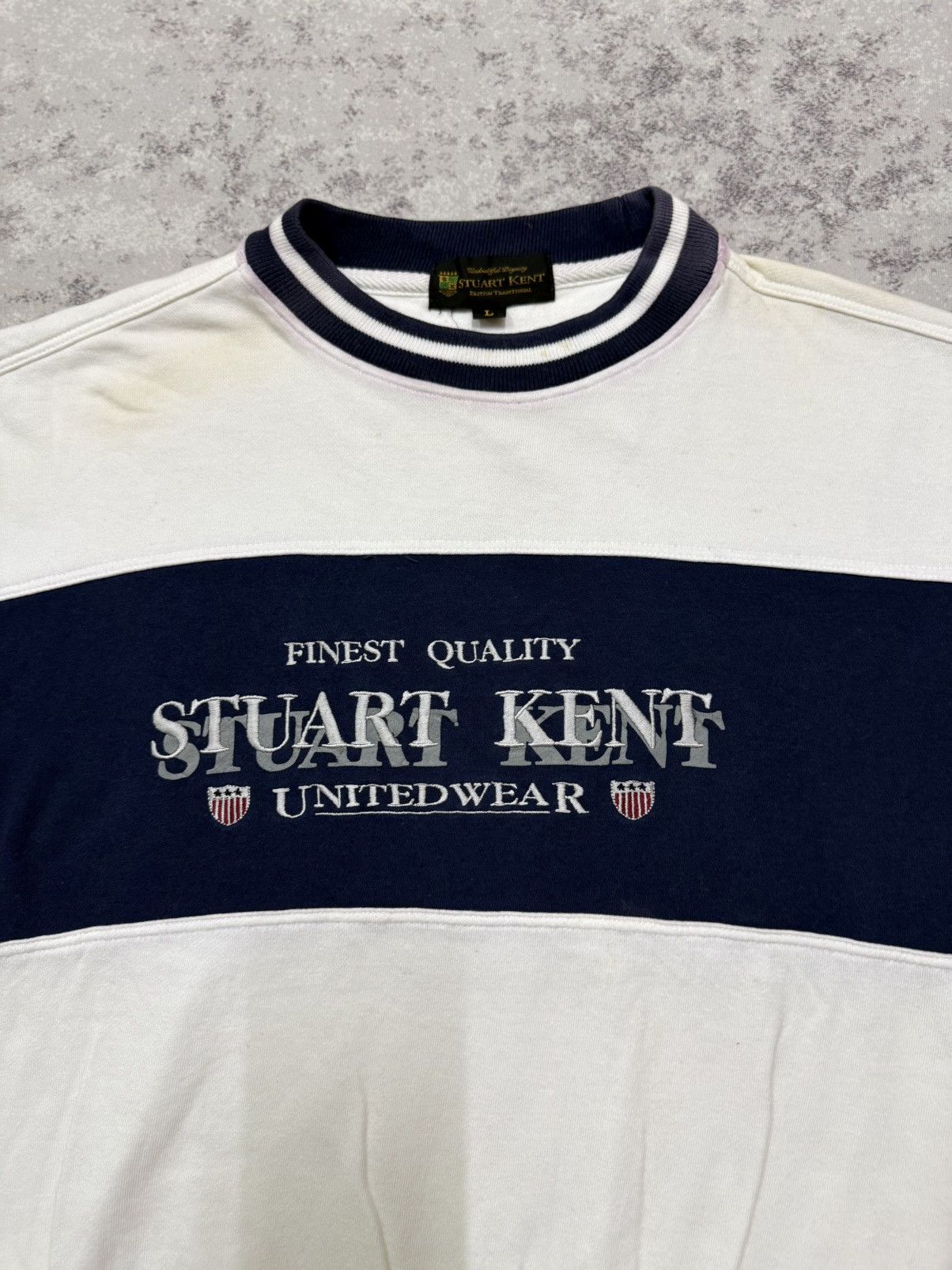 Vintage Vintage 90s Stuart Kent Embroidery Logo Cropped Sweatshirt Size US M / EU 48-50 / 2 - 17 Thumbnail