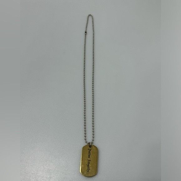 Palm Angels Palm Angels Military Logo-Engraver Tag Necklace Gold Size ONE SIZE - 2 Thumbnail