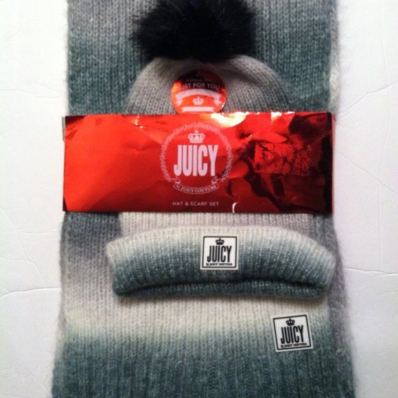 Juicy Couture JUICY COUTURE WOMEN'S NEW ACRYLIC BLEND SCARF+HAT SET Size ONE SIZE - 1 Thumbnail