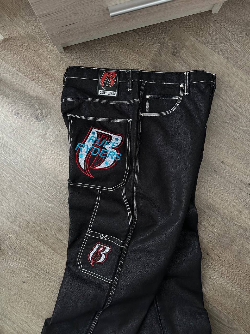 Japanese Brand × Vintage Vintage Japanese Ruff Ryders Baggy Black Pants Size US 34 / EU 50 - 11 Thumbnail