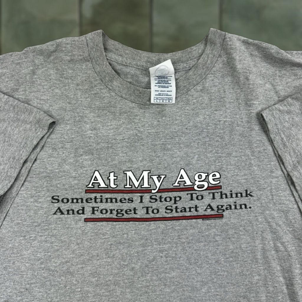 Delta VINTAGE Funny Old People T Shirt Adult Large Gray Humor Y2K Delta Shirt Mens Size US L / EU 52-54 / 3 - 1 Thumbnail