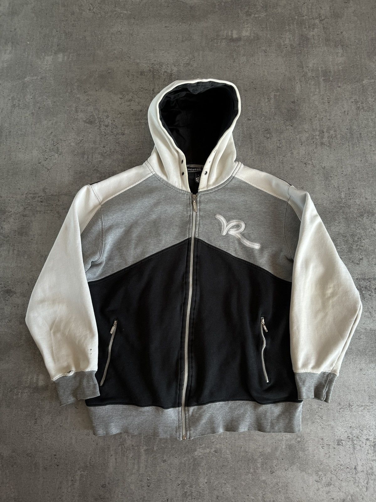 Rap Tees × Rocawear × Vintage Rocawear Hip Hop Brand Vintage Logo Boxy Zip Hoodie Rap Size US L / EU 52-54 / 3 - 1 Thumbnail