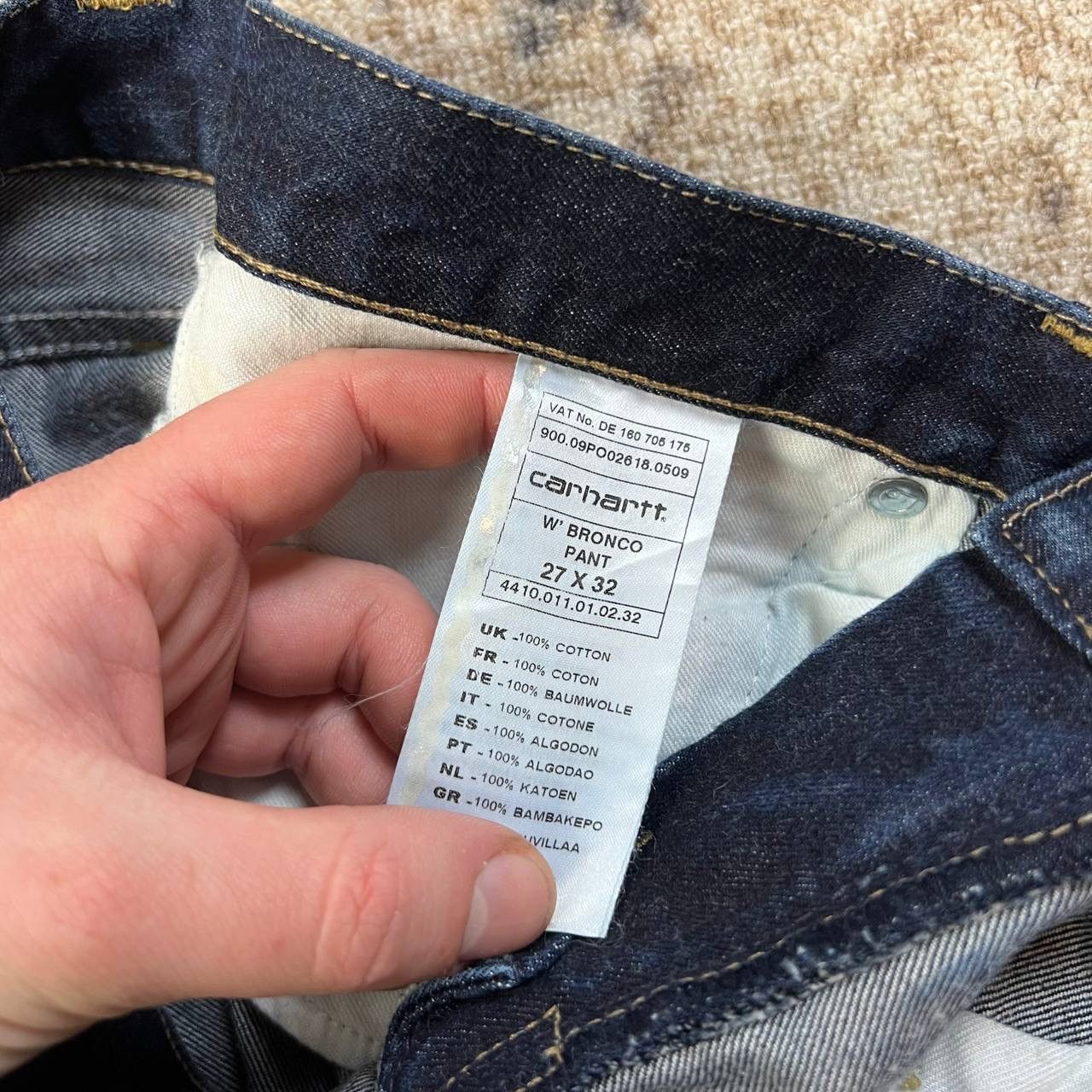 Carhartt Carhartt Vintage Y2K Pocket Logo Dark Blue Denim Jeans Size 27" / US 4 / IT 40 - 6 Thumbnail