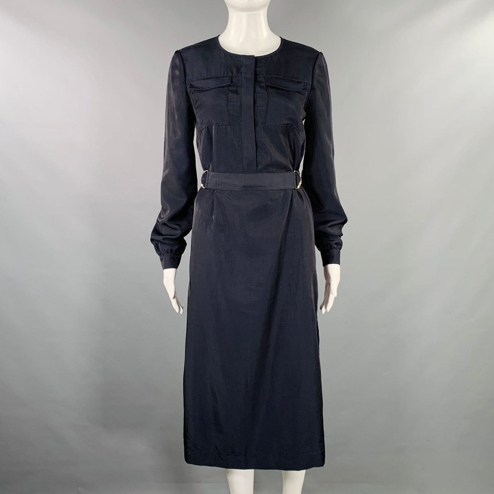 Ted Baker Size S Aminna Navy Polyester Utility Mid Calf Dress Size S / US 4 / IT 40 - 1 Thumbnail