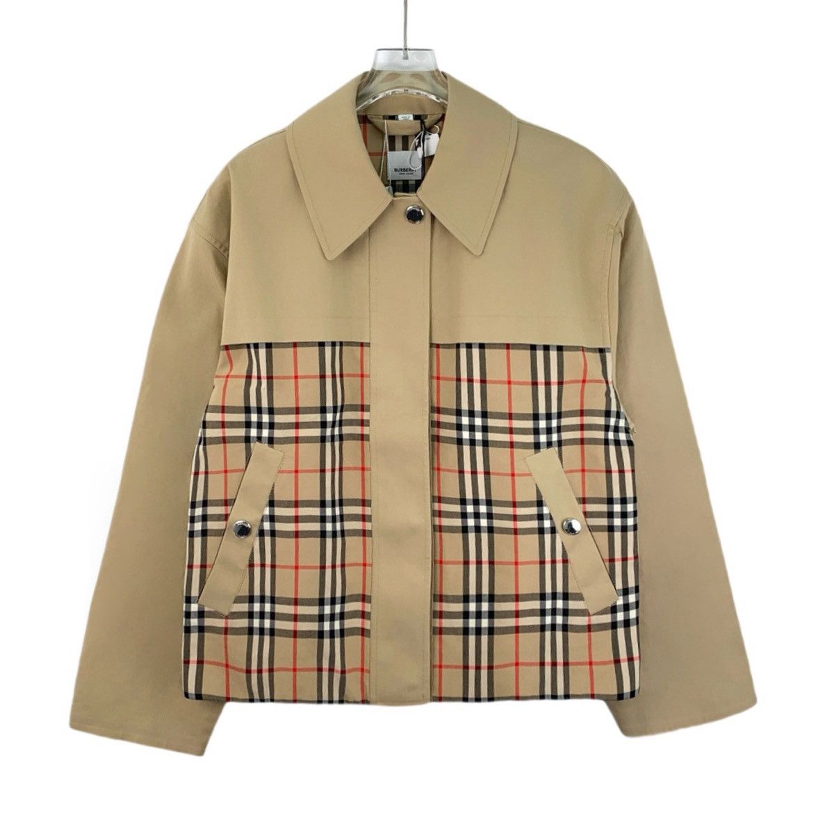 Burberry Burberry Bbr Brown Check Patchwork Cotton Lapel Jacket Size S / US 4 / IT 40 - 1 Thumbnail