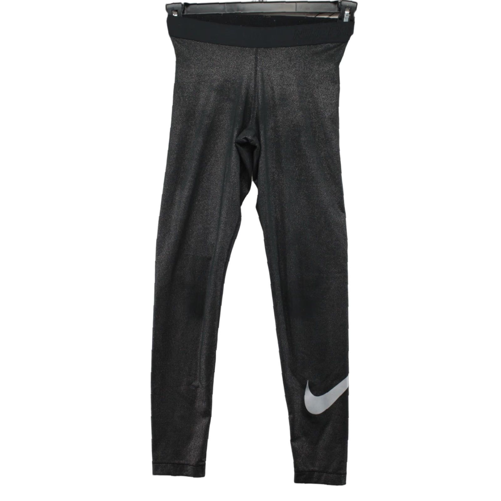 Nike Nike Pro-Cool Leggings Dri Fit Women S Black/Silver Sparkle 881778-010 Size 28" / US 6 / IT 42 - 1 Thumbnail