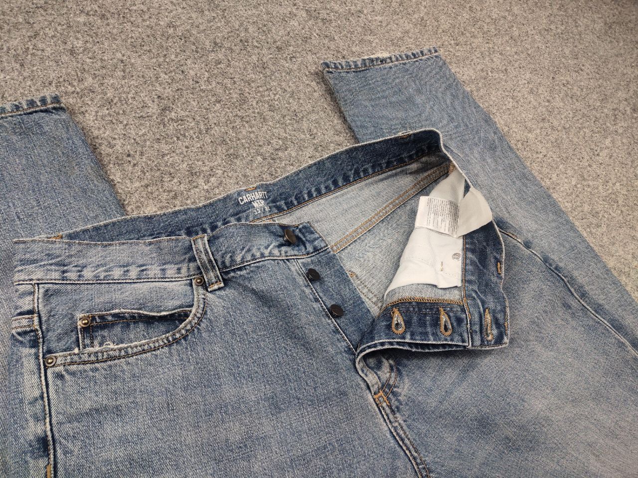 Carhartt Carhartt Wip Bexar Denim Faded Straight Jeans Vintage Style Size US 33 - 8 Thumbnail
