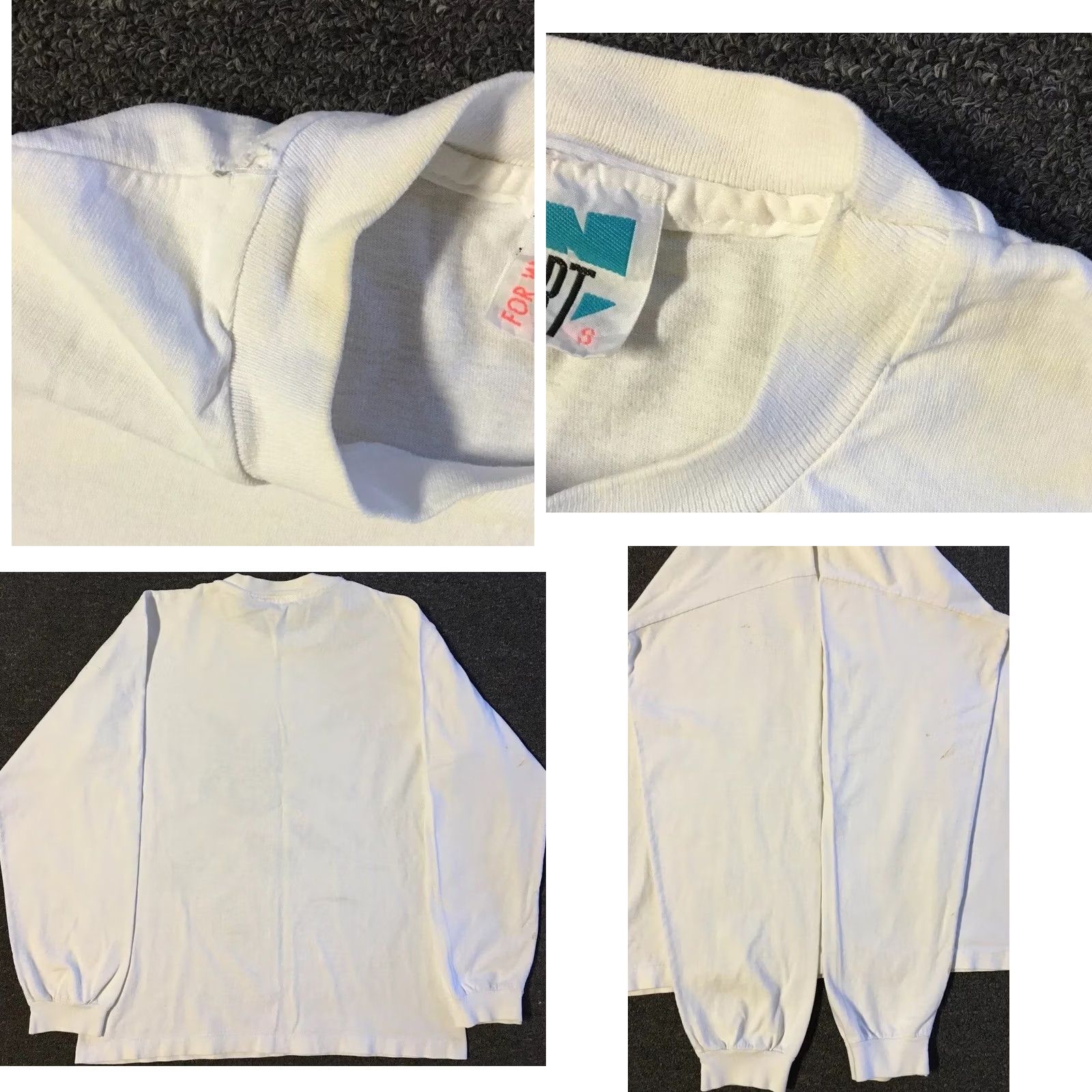 Vintage VINTAGE 90s Abstract Flower Art Faded Distressed Shirt S White Unisex Adults Long Sleeve T-Shirt USA Single Stitch Size S Boys Girls Mens Womens Size US S / EU 44-46 / 1 - 9 Thumbnail
