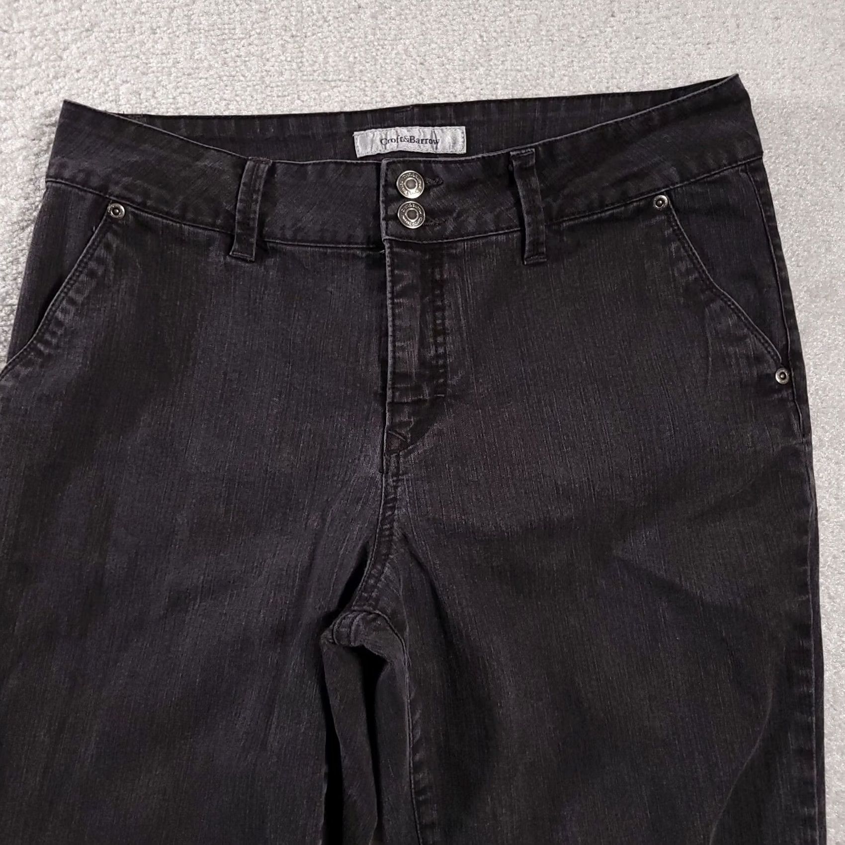 Croft & Barrow Croft & Barrow Jeans Women's Black Boot Mid Rise Stretch Double Button 12 Size 34" / US 12 / IT 48 - 3 Thumbnail