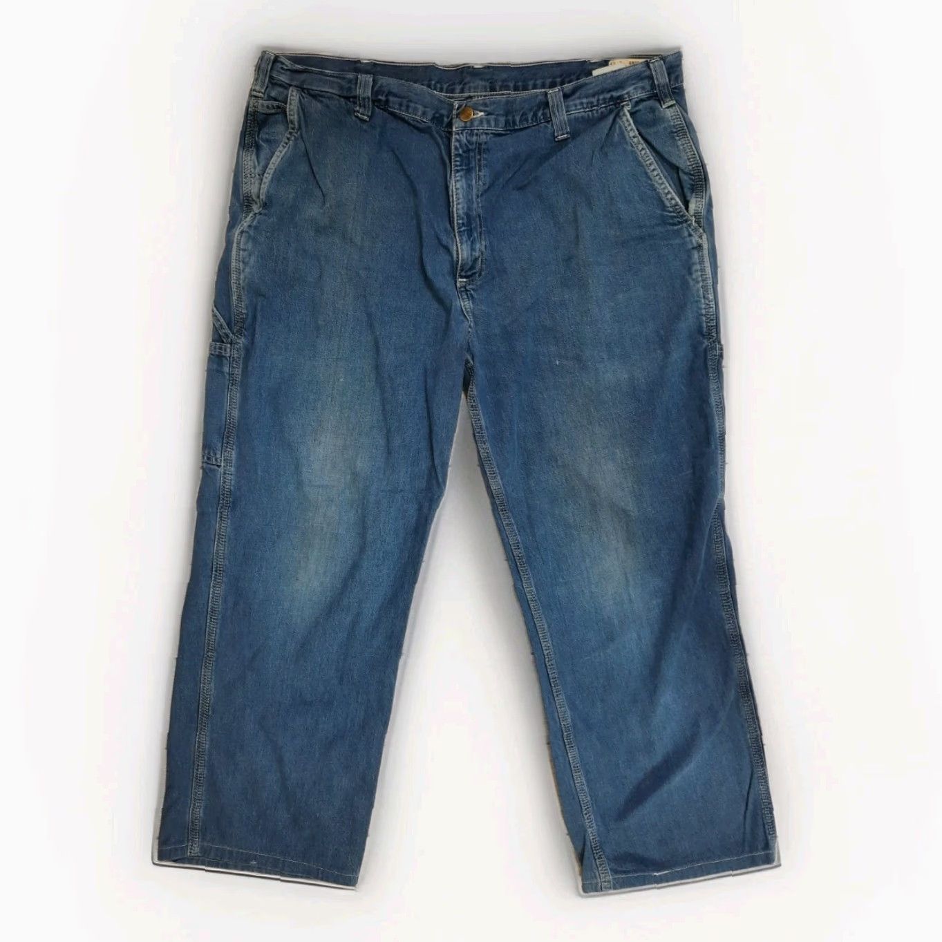 Carhartt Carhartt Men's Carpenter Jeans Size 40x32 Workwear Dungaree Fit 382-83 WW Dark Blue Denim Regular Rise 11.5in Inseam 32in Pants Mens Shirt Size US 40 / EU 56 - 2 Thumbnail