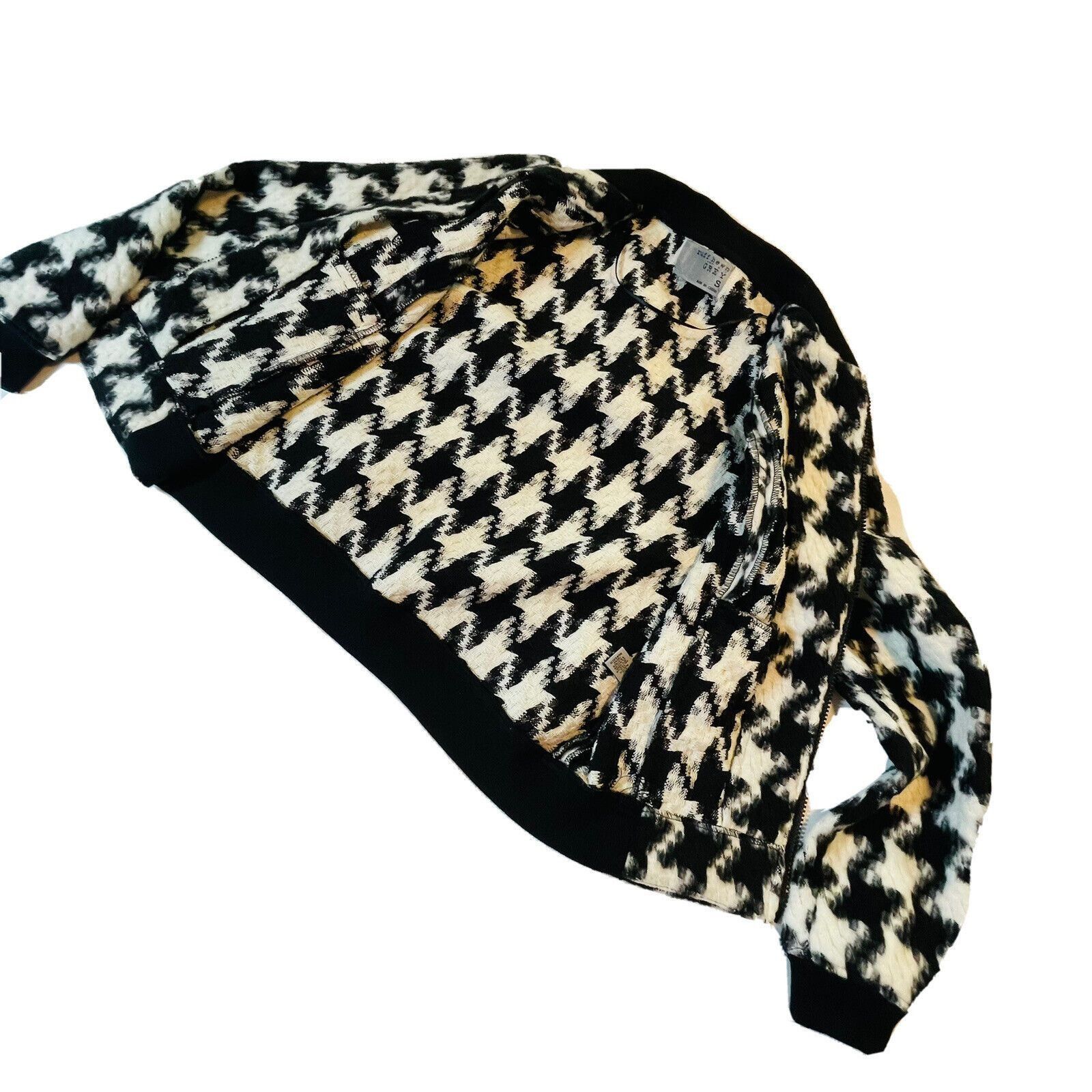 Other Ruff Hewn Houndstooth Zip Up Black and White Bomber Jacket W Size S / US 4 / IT 40 - 4 Thumbnail