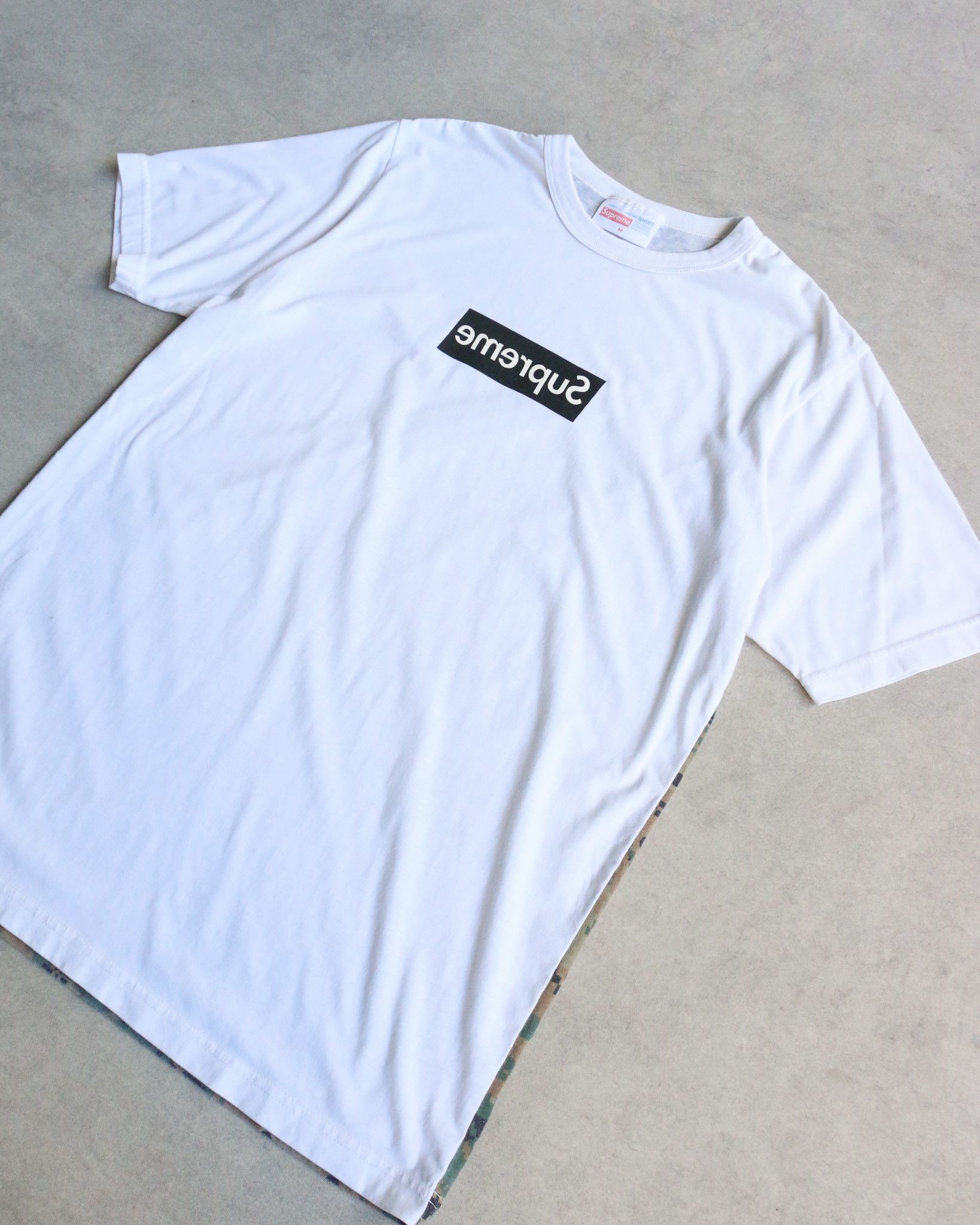 Comme des Garcons SHIRT × Supreme Supreme Comme Des Garcons Digi Camo Box Logo Tee White Size US M / EU 48-50 / 2 - 2 Thumbnail