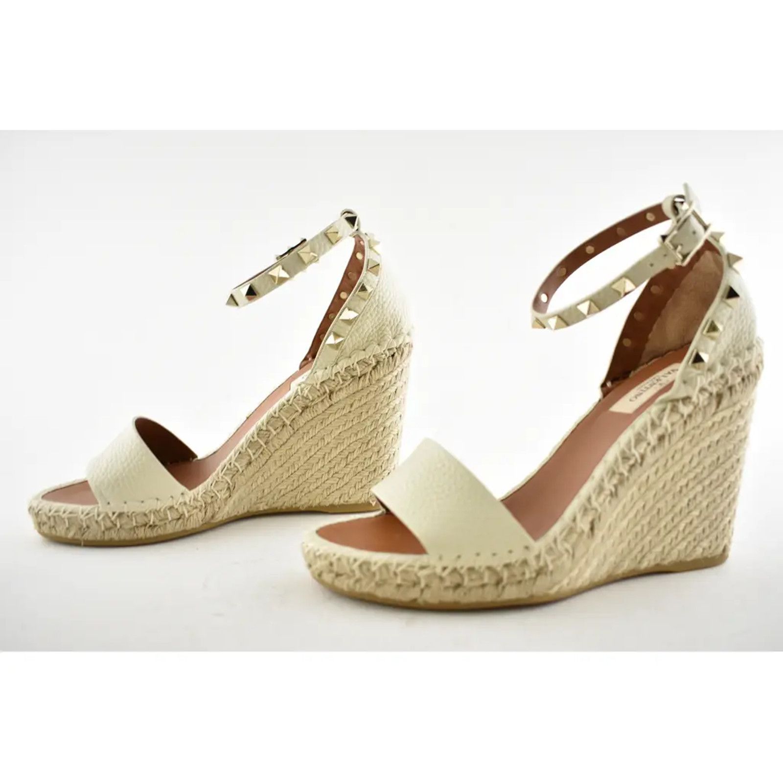 Valentino Rockstud Ankle Strap Platform Wedge Sandal Heel 41 Size US 11 / IT 41 - 10 Thumbnail