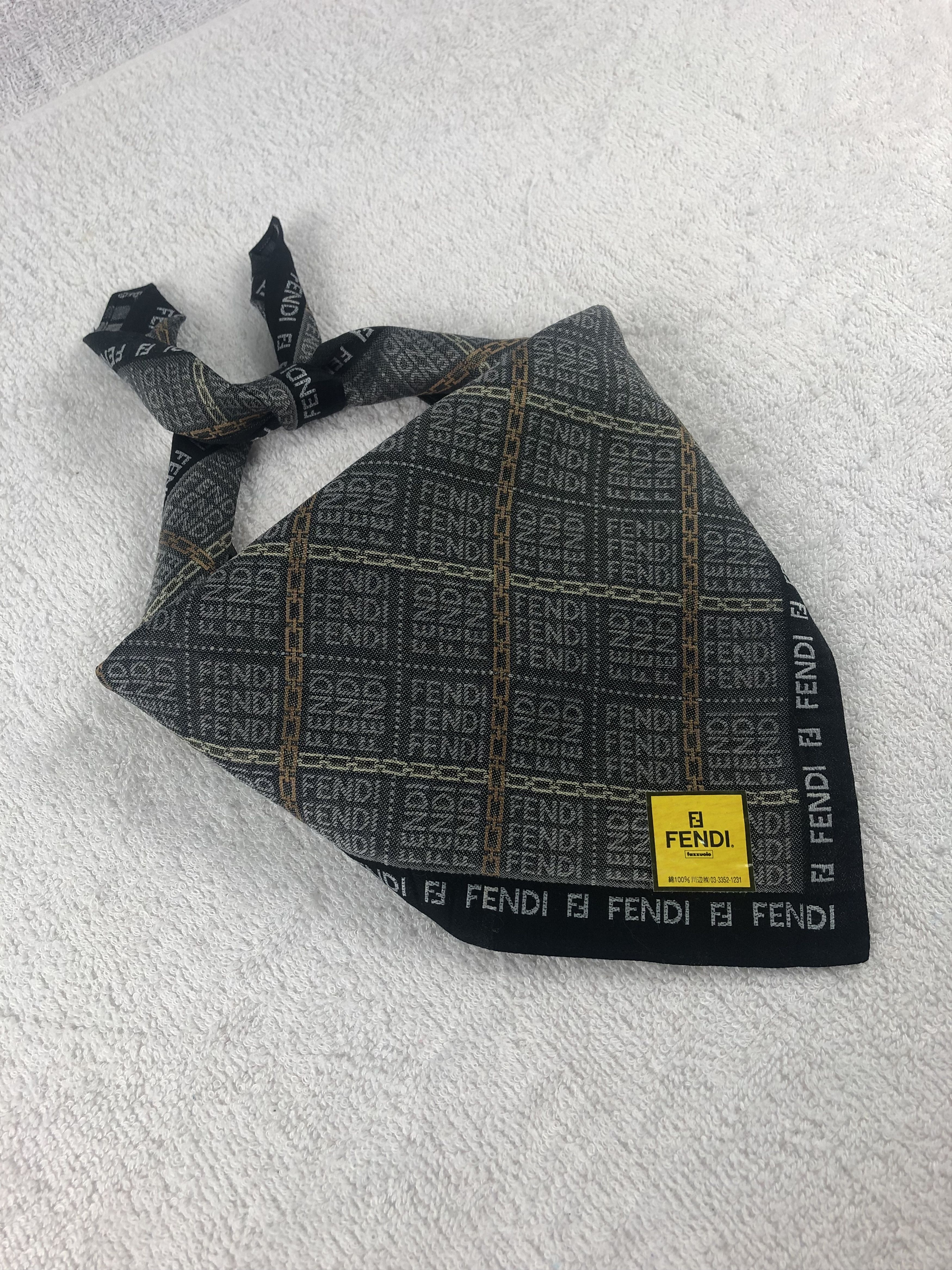 Vintage Fendi Monogram Handkerchief / Bandana / Neckerchief A1302 Size ONE SIZE - 2 Thumbnail