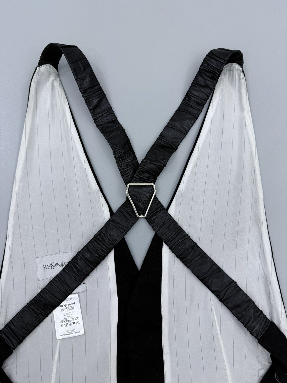Yves Saint Laurent Yves Saint Laurent YSL Wool Leather Backless Vest Size XL / US 12-14 / IT 48-50 - 6 Thumbnail