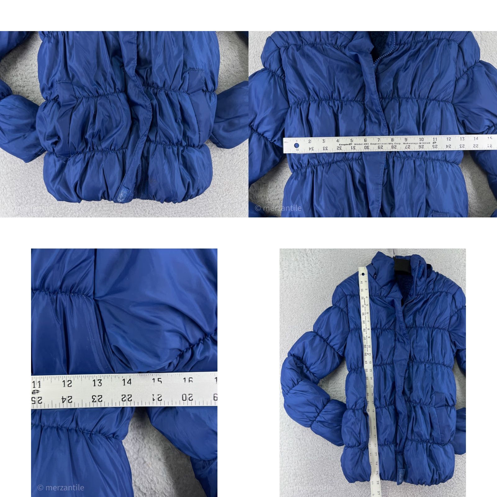Uniqlo Michael F Collection Jacket Women Large Blue Puffer Fleece Lined Mock Neck Quilt Size L / US 10 / IT 46 - 8 Thumbnail