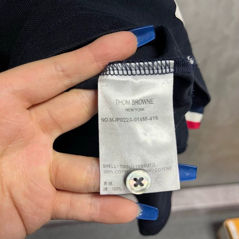 Thom Browne Thom browne Navy blue pocket striped solid color polo shir Size US M / EU 48-50 / 2 - 5 Thumbnail
