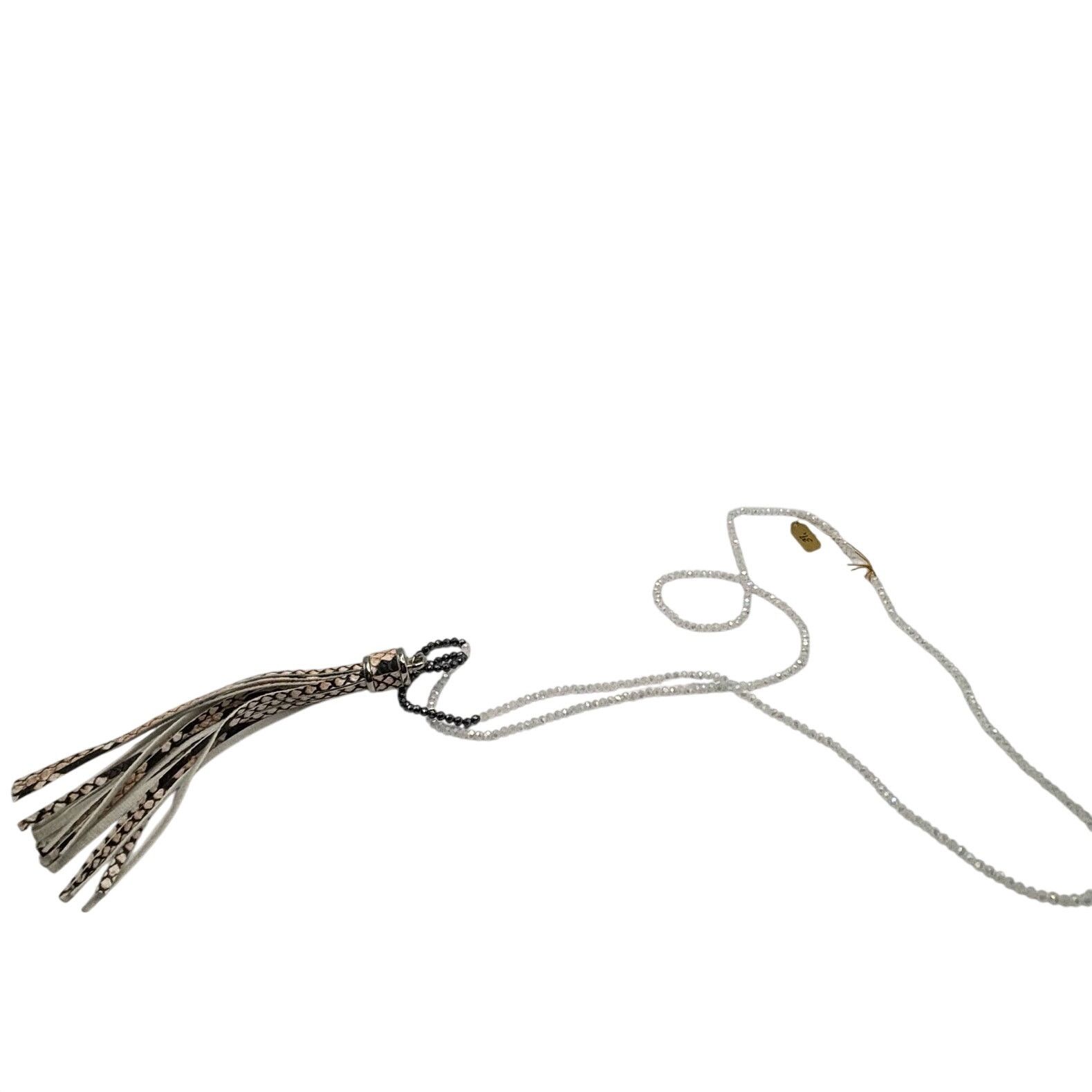 Other Beige Faux Snakeskin Tassel Necklace Size ONE SIZE - 4 Thumbnail