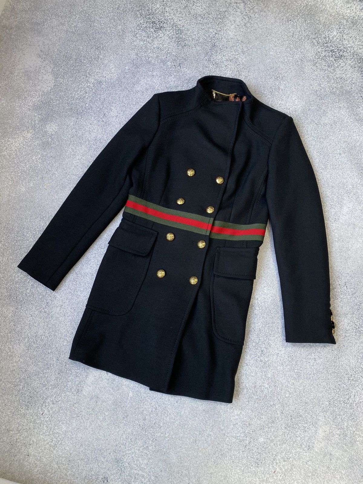 Designer × Vintage Vintage Bazar Deluxe Double Breasted black wool women’s coat Size L / US 10 / IT 46 - 4 Thumbnail