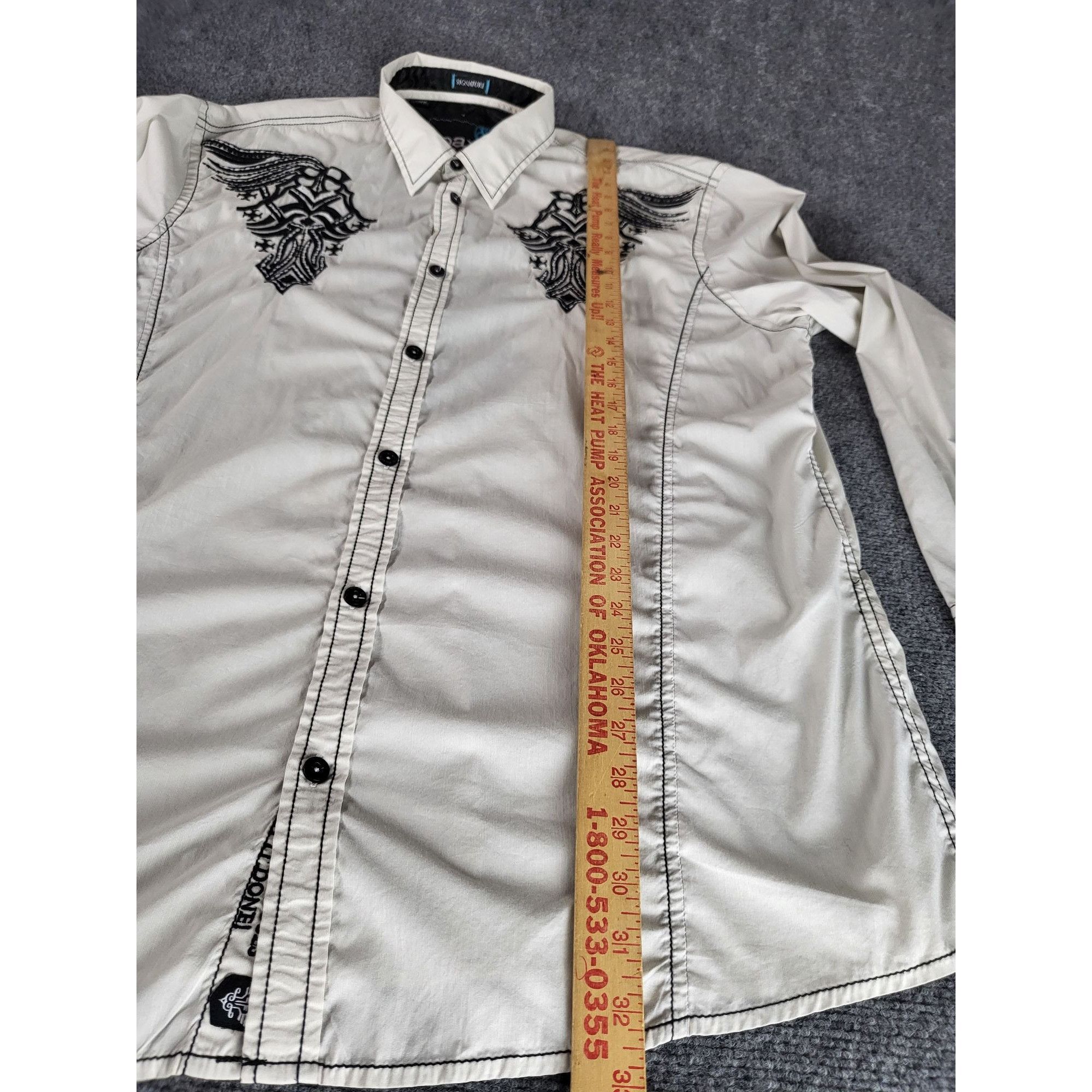 Roar Roar Signature Shiekh II Button Up Shirt Men Sz XXL White Bl Size US XXL / EU 58 / 5 - 3 Thumbnail