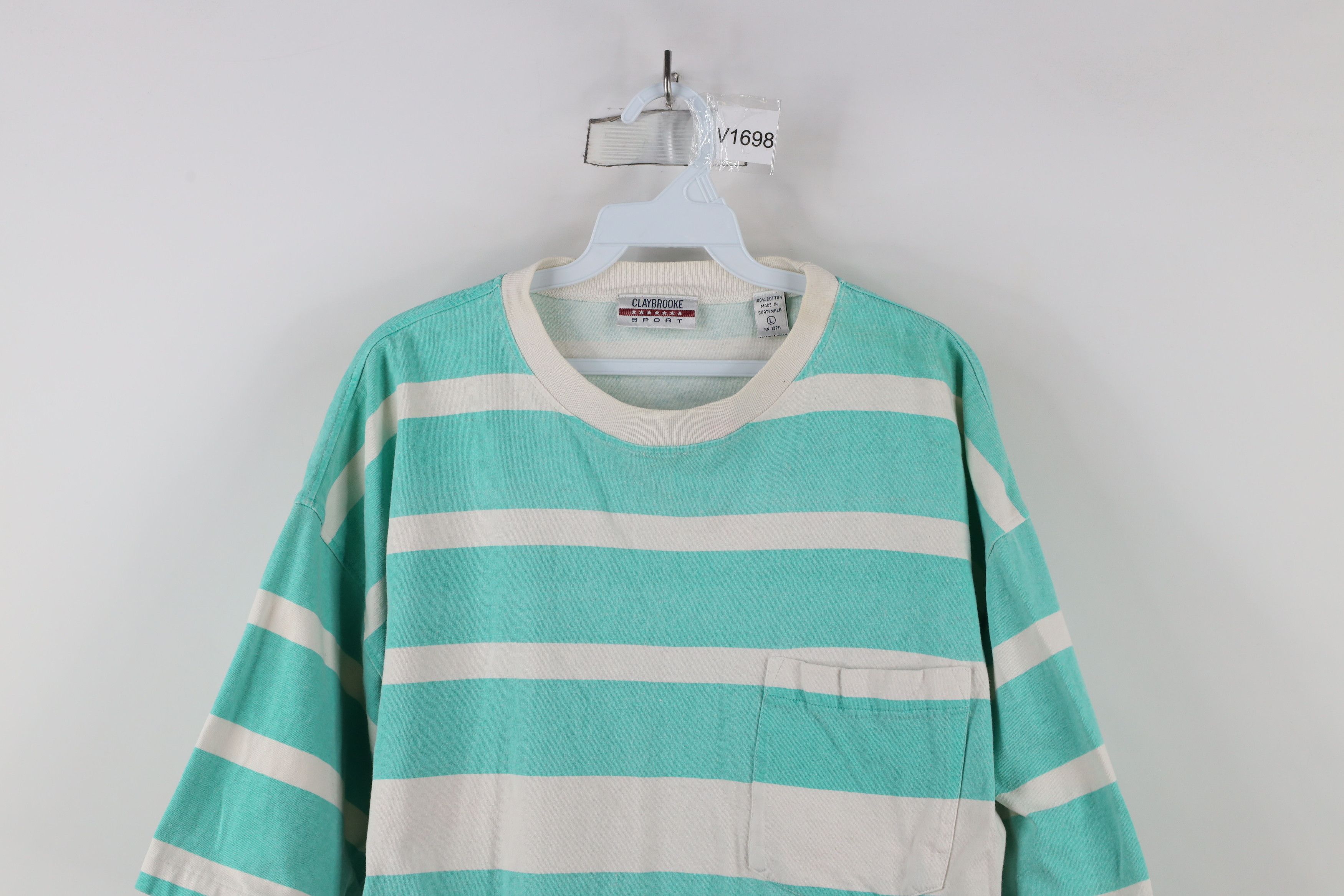 Vintage Vintage 90s Streetwear Fit Striped Pocket T-Shirt Cotton Size US L / EU 52-54 / 3 - 2 Thumbnail