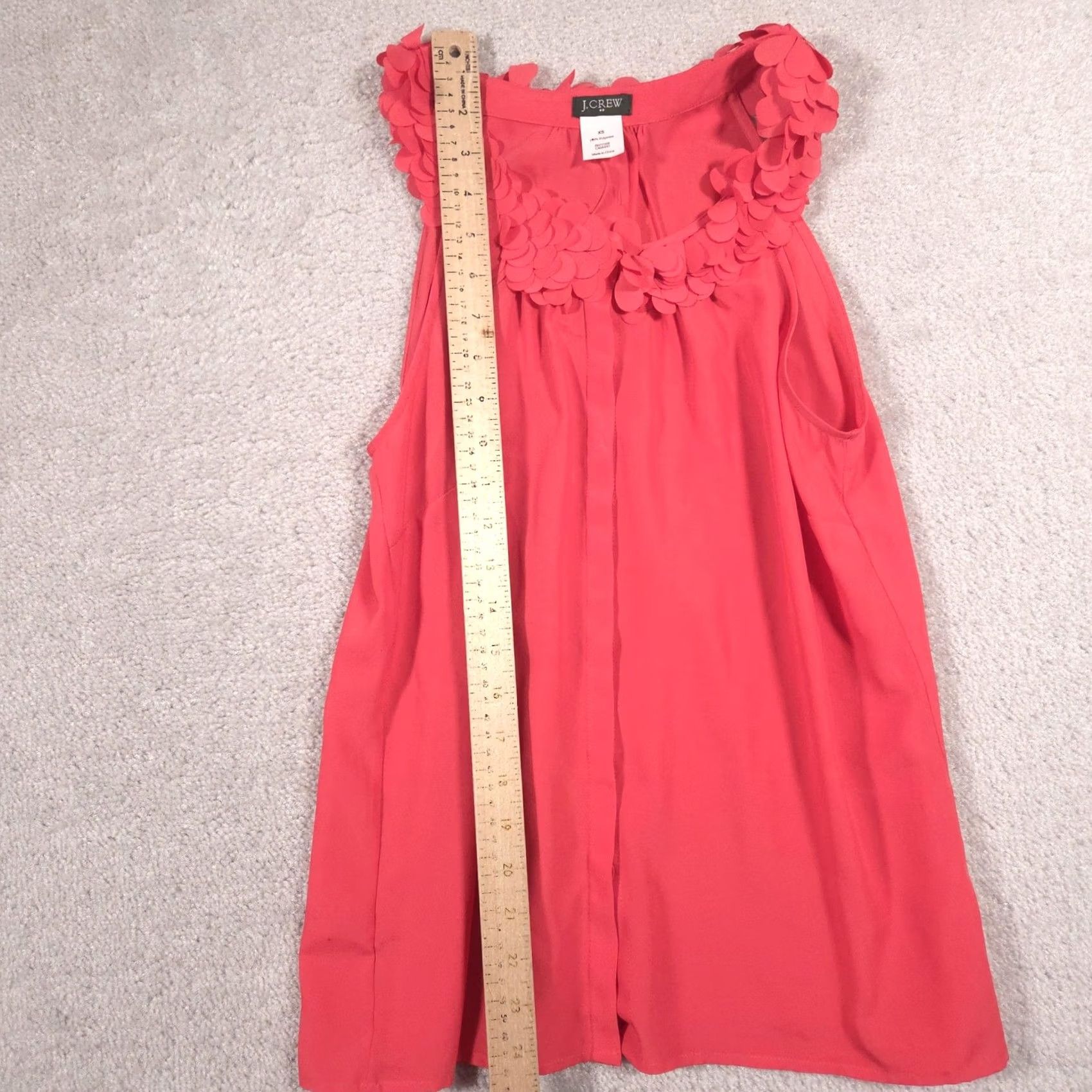 J.Crew J.CREW Tank Top Womens XS Pink Ruffle Scoop Neck Sleeveless Tunic Blouse Size XS / US 0-2 / IT 36-38 - 7 Thumbnail